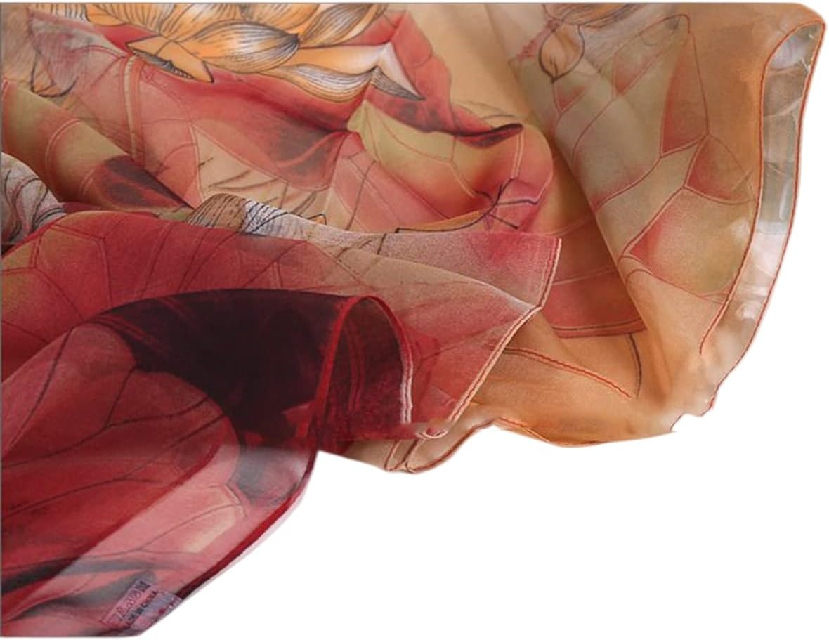 image:imageFAIRYGATE Georgette Chiffon Schal Damen Lange Schals Blume Muster Soft Wrap Simulation Seidenschal fr Frhling Sommer Herbst Winter38006