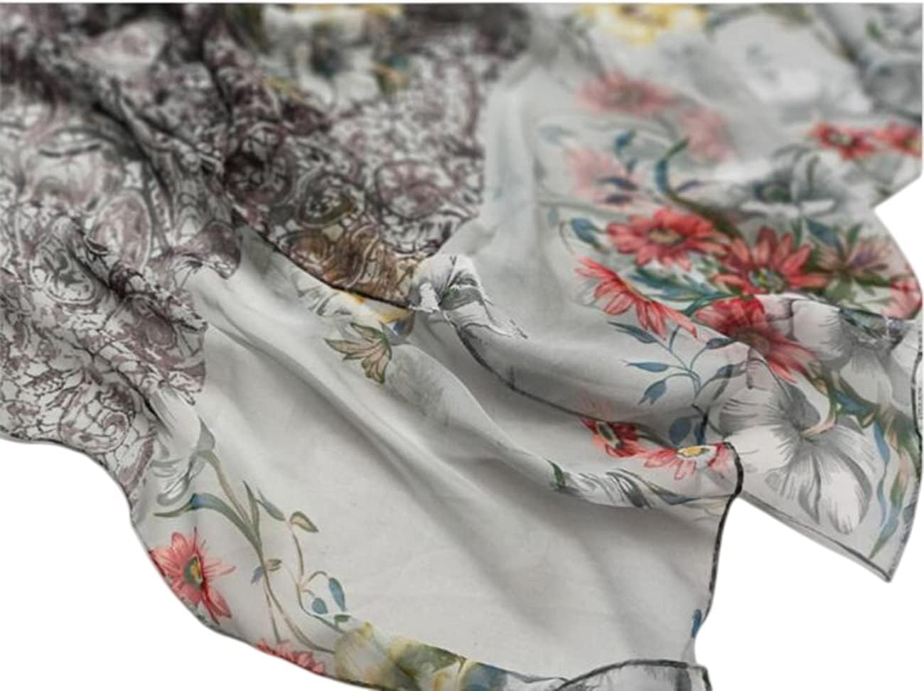image:imageFAIRYGATE Georgette Chiffon Schal Damen Lange Schals Blume Muster Soft Wrap Simulation Seidenschal fr Frhling Sommer Herbst Winter38017