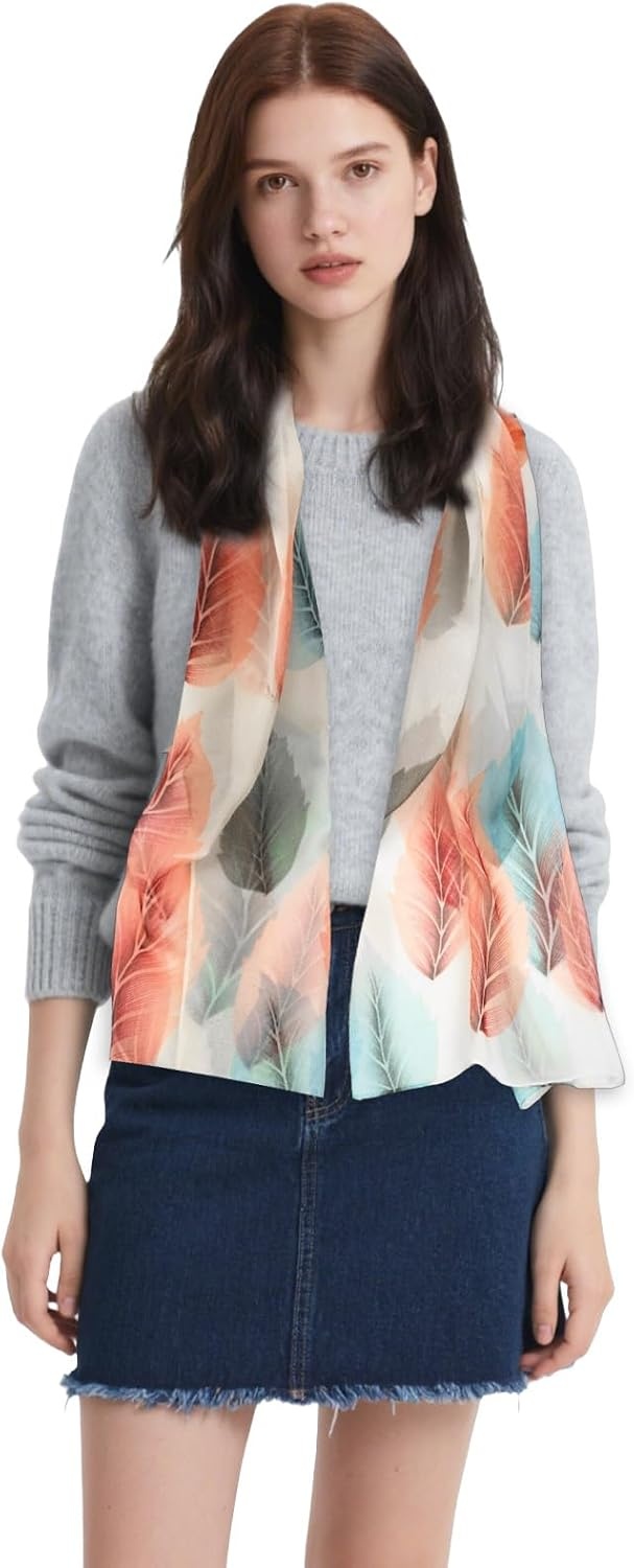 image:imageFAIRYGATE Georgette Chiffon Schal Damen Lange Schals Blume Muster Soft Wrap Simulation Seidenschal fr Frhling Sommer Herbst Winter38019