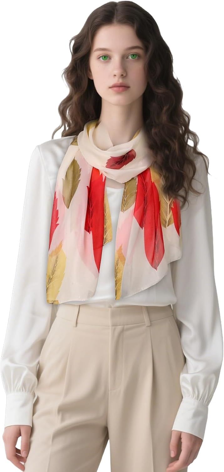 image:imageFAIRYGATE Georgette Chiffon Schal Damen Lange Schals Blume Muster Soft Wrap Simulation Seidenschal fr Frhling Sommer Herbst Winter38020
