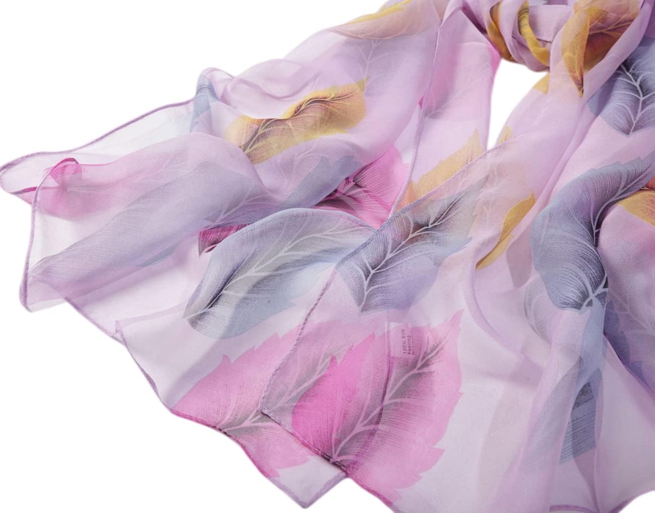 image:imageFAIRYGATE Georgette Chiffon Schal Damen Lange Schals Blume Muster Soft Wrap Simulation Seidenschal fr Frhling Sommer Herbst Winter38022