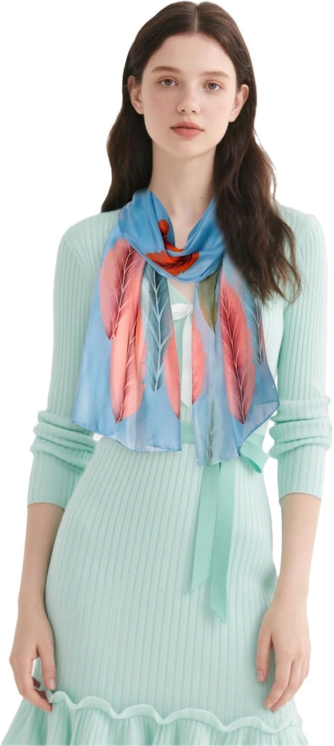 image:imageFAIRYGATE Georgette Chiffon Schal Damen Lange Schals Blume Muster Soft Wrap Simulation Seidenschal fr Frhling Sommer Herbst Winter38023