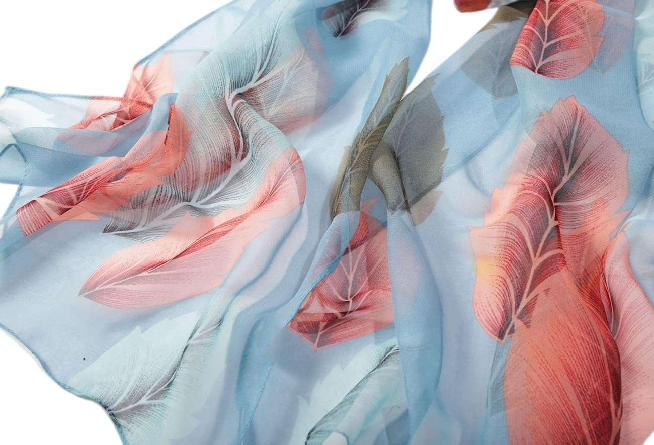 image:imageFAIRYGATE Georgette Chiffon Schal Damen Lange Schals Blume Muster Soft Wrap Simulation Seidenschal fr Frhling Sommer Herbst Winter38023