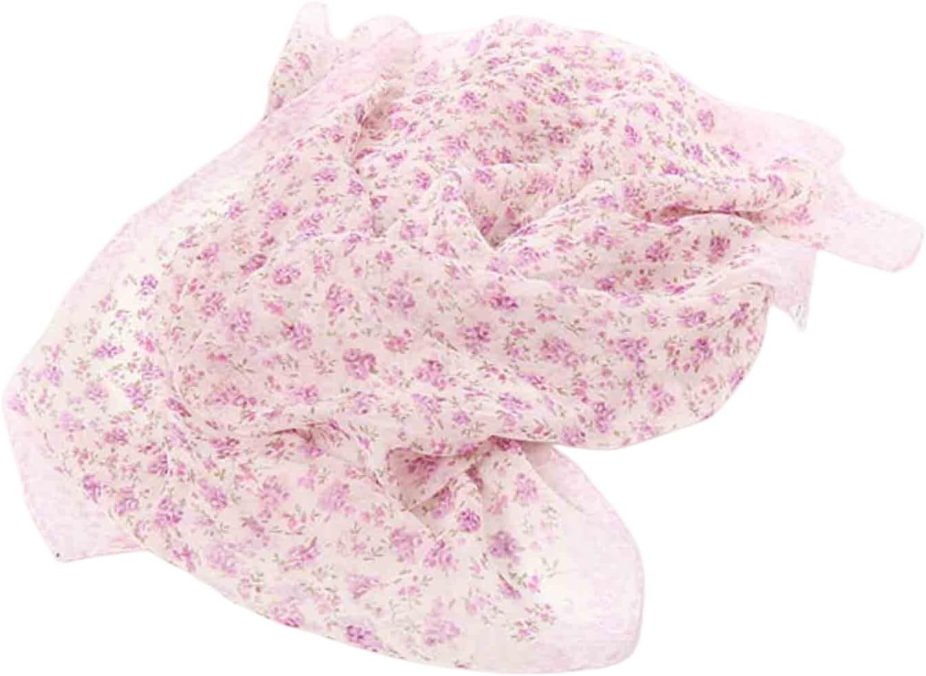 image:imageFAIRYGATE Georgette Chiffon Schal Damen Lange Schals Blume Muster Soft Wrap Simulation Seidenschal fr Frhling Sommer Herbst WinterFdkr62007