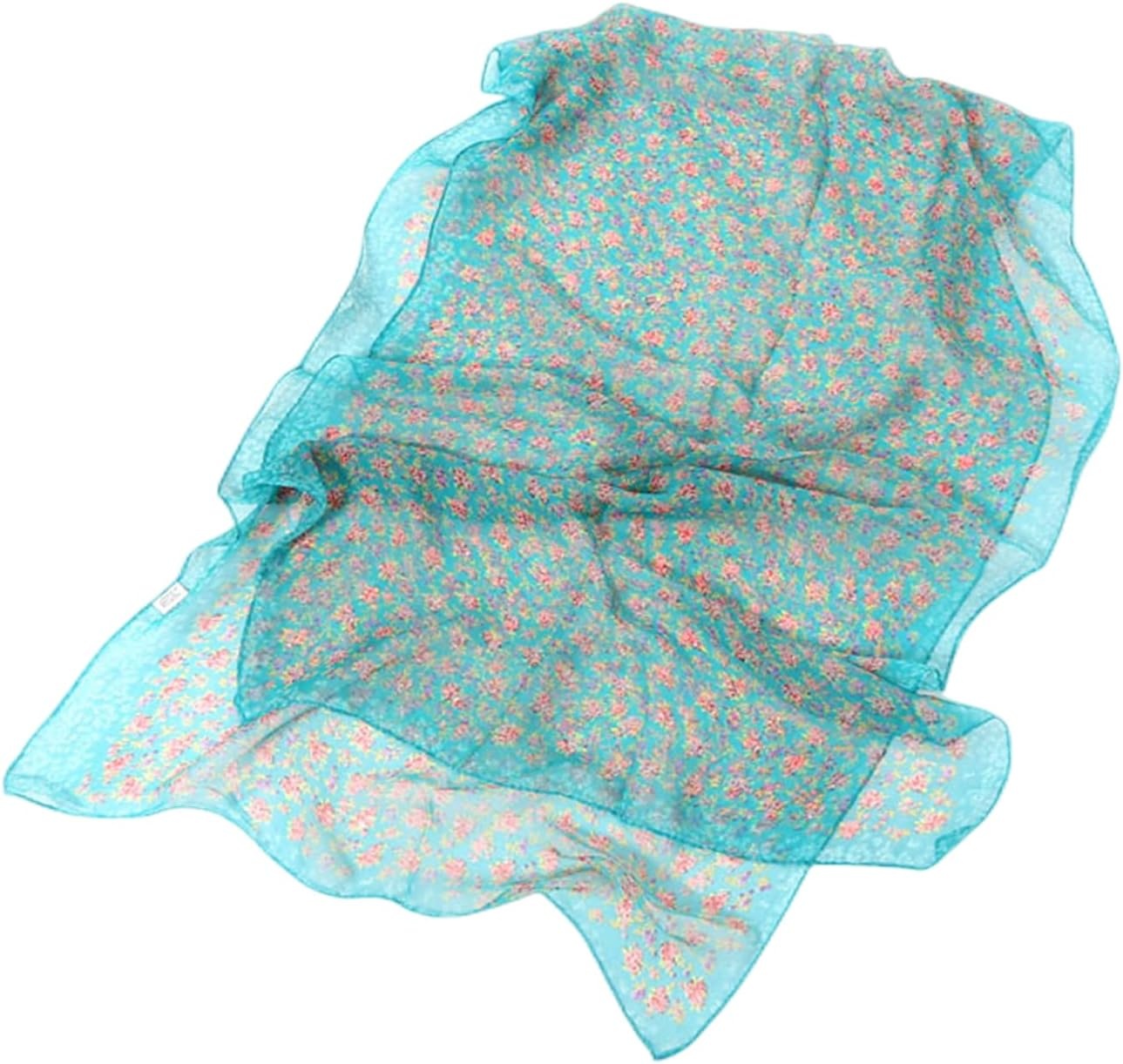image:imageFAIRYGATE Georgette Chiffon Schal Damen Lange Schals Blume Muster Soft Wrap Simulation Seidenschal fr Frhling Sommer Herbst WinterFdkr62011