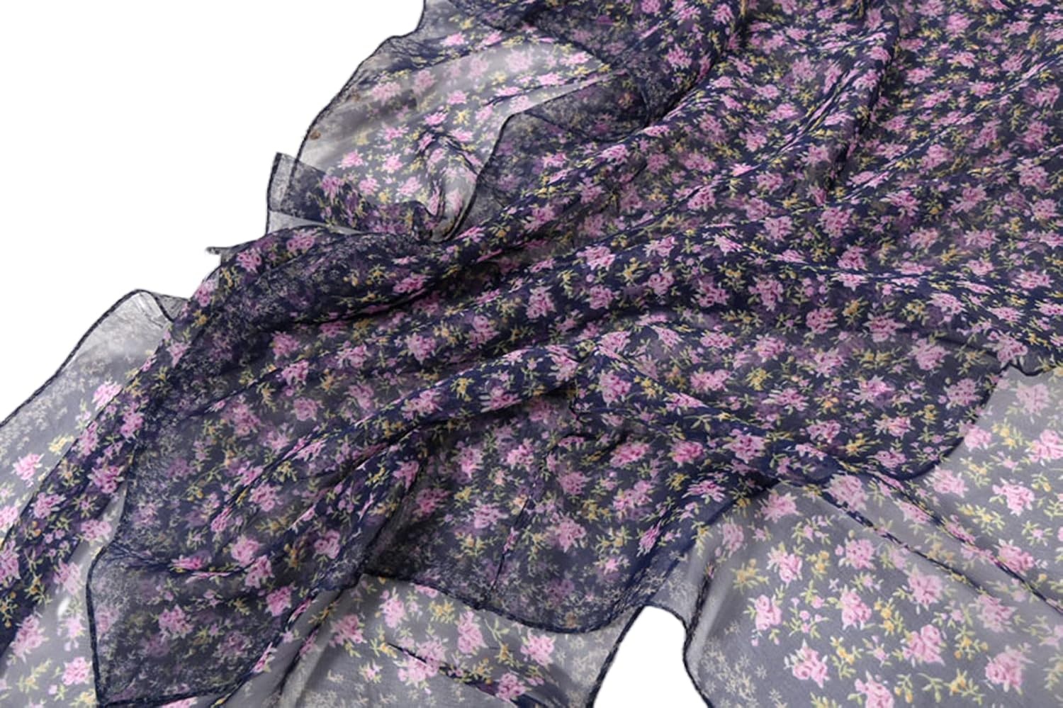 image:imageFAIRYGATE Georgette Chiffon Schal Damen Lange Schals Blume Muster Soft Wrap Simulation Seidenschal fr Frhling Sommer Herbst WinterFdkr62013
