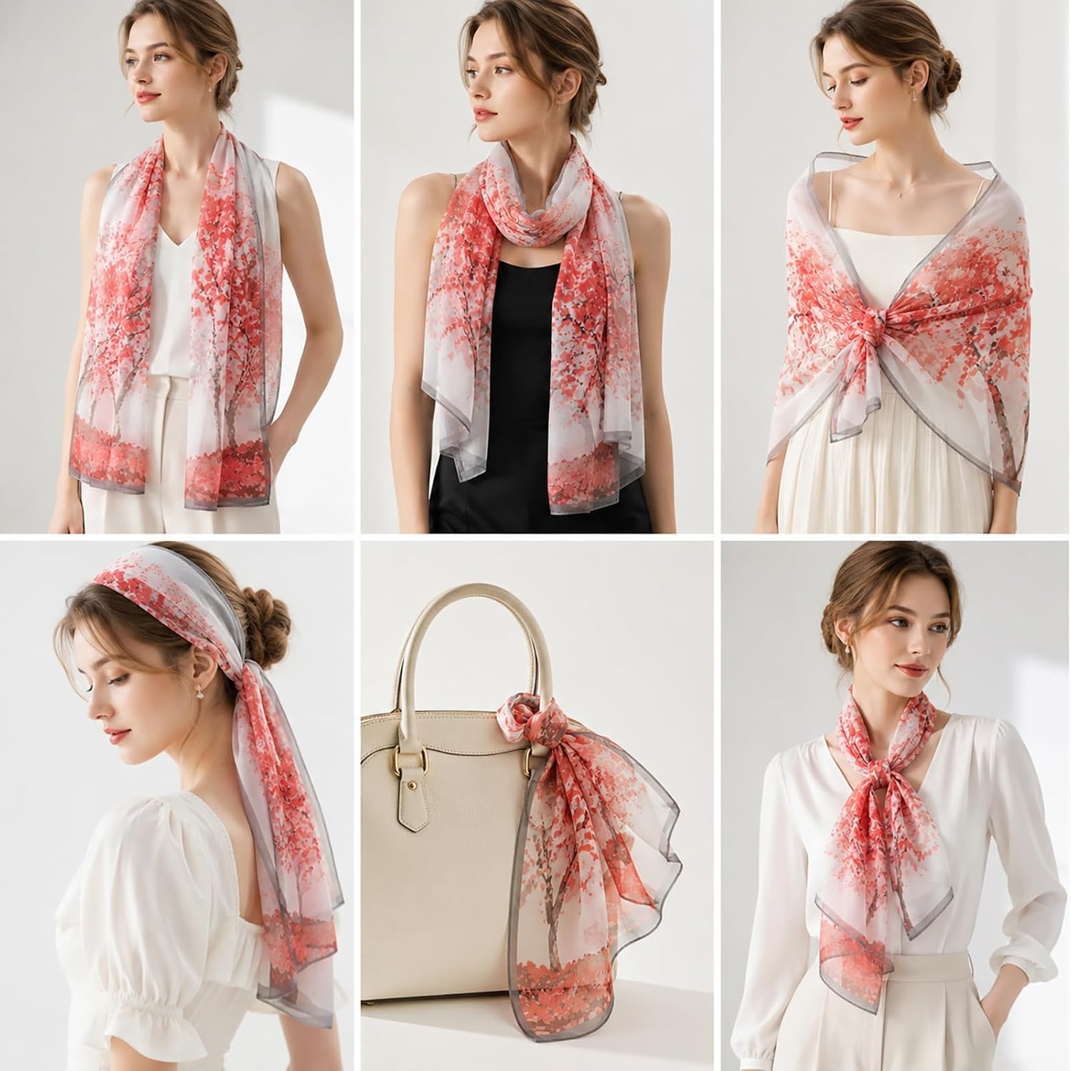 image:imageFAIRYGATE Schal Damen Halstcher Tuch Kopftuch Halstuch Schals Tcher Stola Weiches und Bequemes Georgette Material Vielseitig und Multifunktional B72Db7219