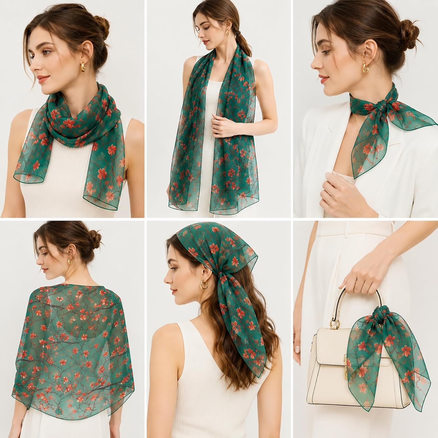 image:imageFAIRYGATE Schal Damen Halstcher Tuch Kopftuch Halstuch Schals Tcher Stola Weiches und Bequemes Georgette Material Vielseitig und Multifunktional B72Db7205