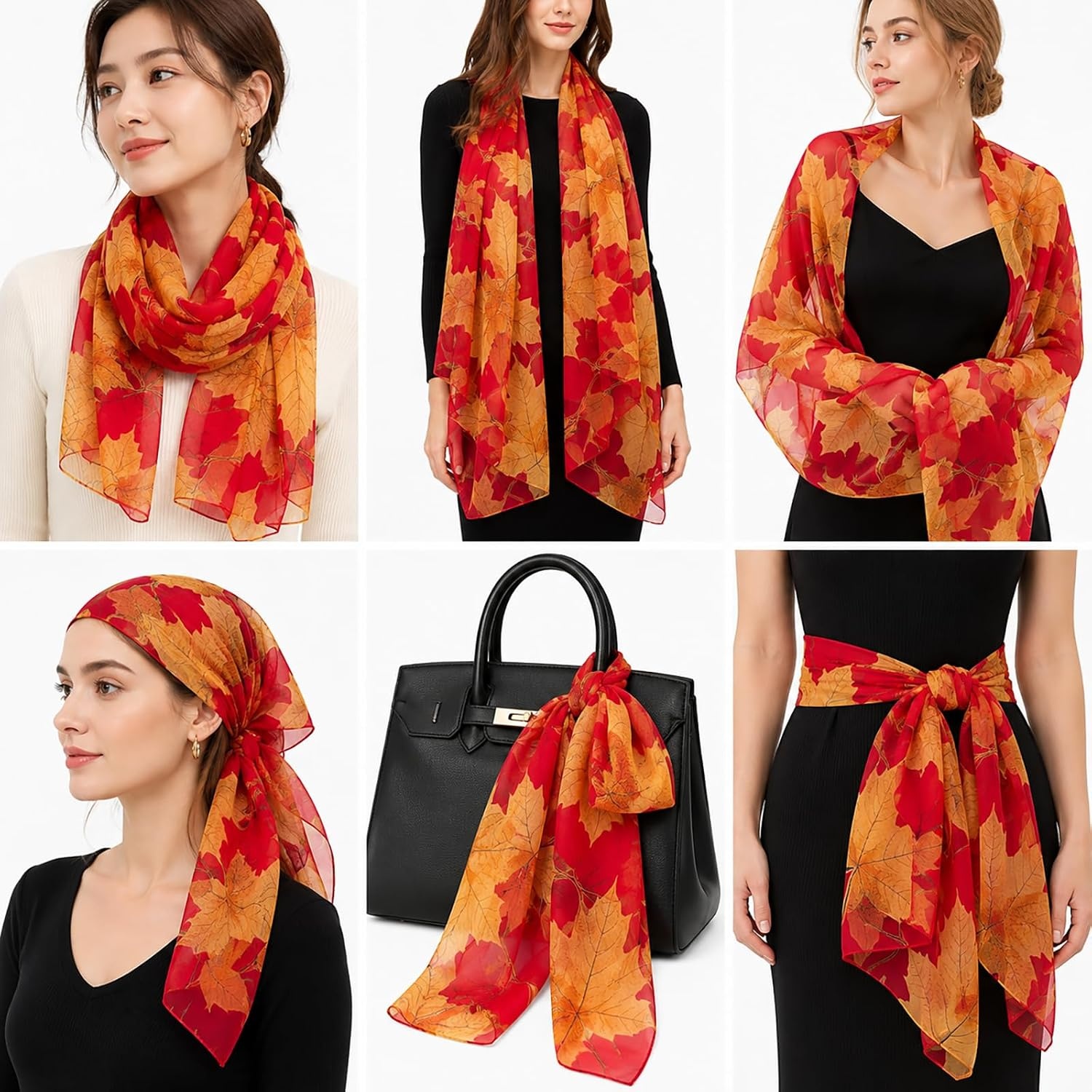 image:imageFAIRYGATE Schal Damen Halstcher Tuch Kopftuch Halstuch Schals Tcher Stola Weiches und Bequemes Georgette Material Vielseitig und Multifunktional B72Db7209