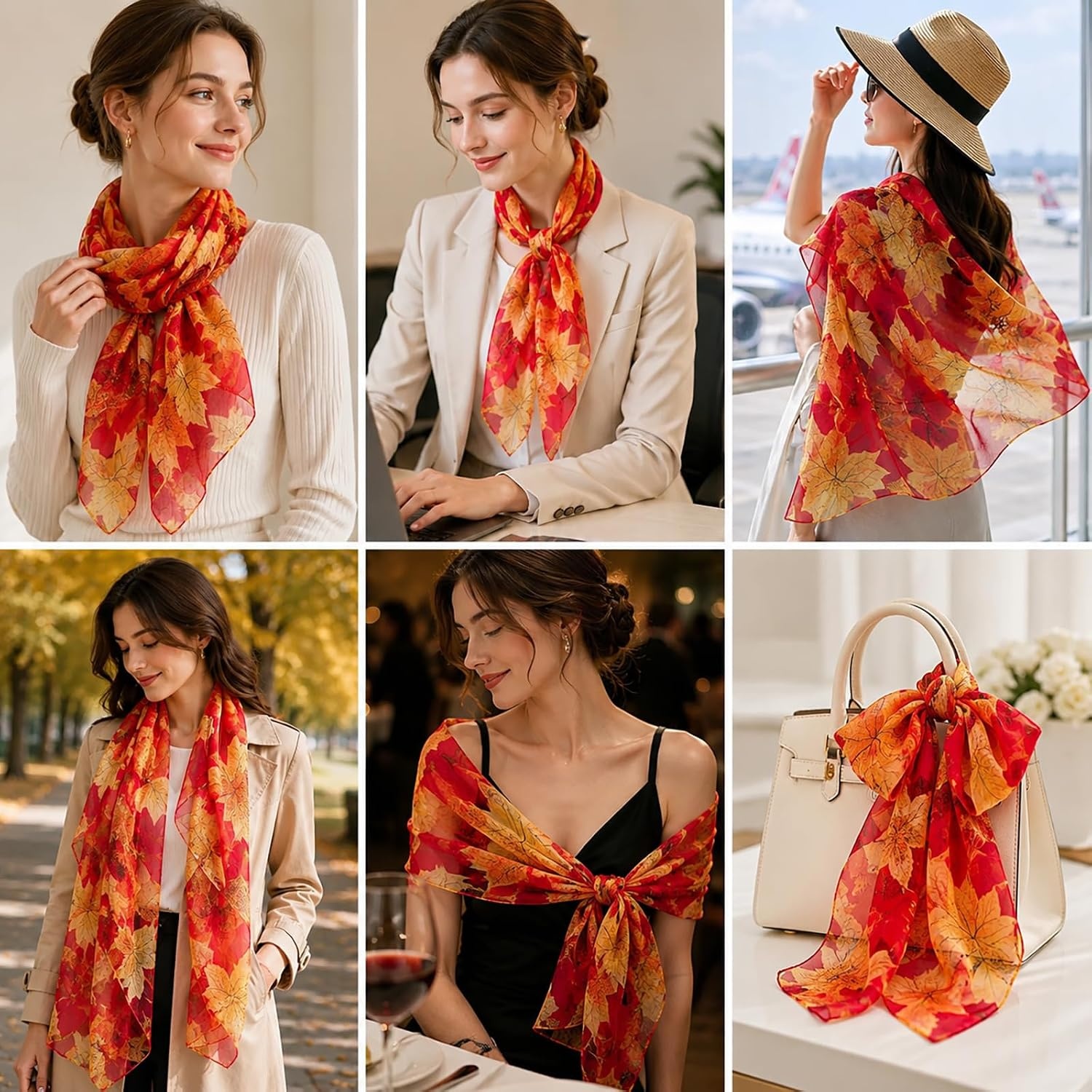 image:imageFAIRYGATE Schal Damen Halstcher Tuch Kopftuch Halstuch Schals Tcher Stola Weiches und Bequemes Georgette Material Vielseitig und Multifunktional B72Db7209