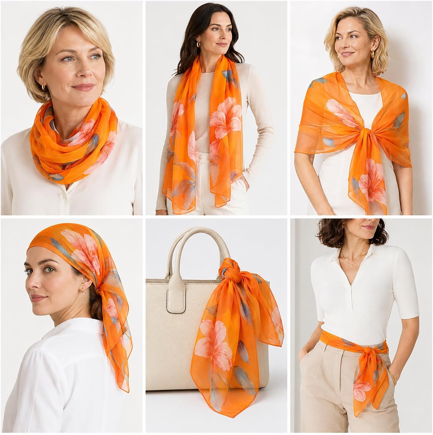 image:imageFAIRYGATE Schal Damen Halstcher Tuch Kopftuch Halstuch Schals Tcher Stola Weiches und Bequemes Georgette Material Vielseitig und Multifunktional B72Db7223