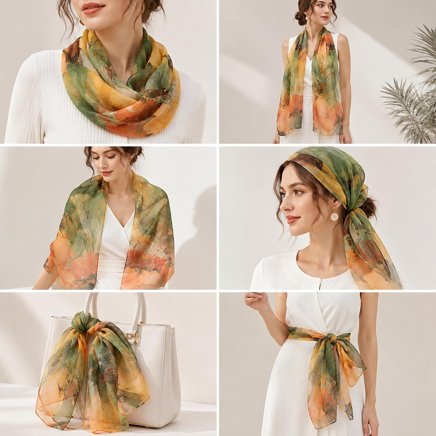 image:imageFAIRYGATE Schal Damen Halstcher Tuch Kopftuch Halstuch Schals Tcher Stola Weiches und Bequemes Georgette Material Vielseitig und Multifunktional B72Db7218