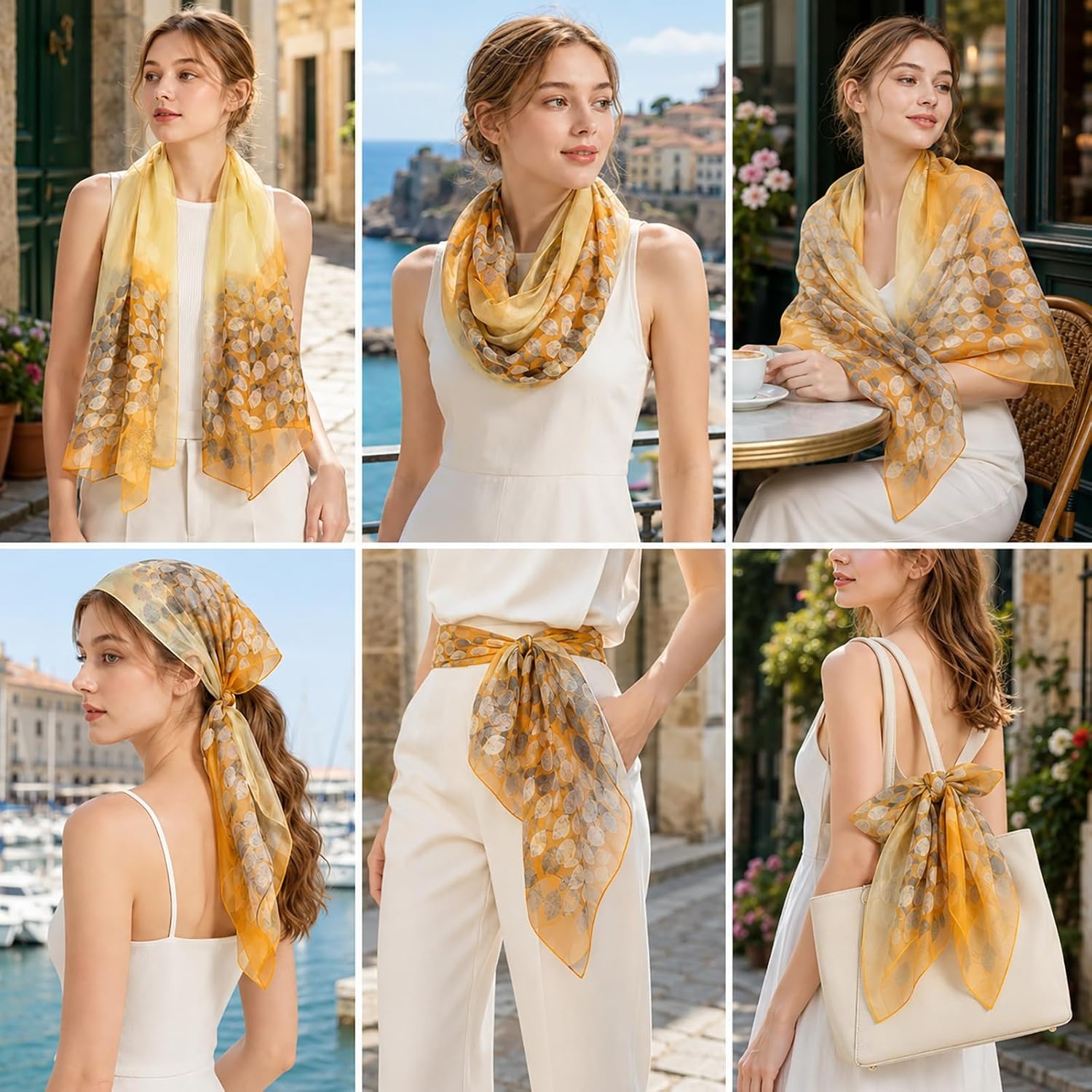 image:imageFAIRYGATE Schal Damen Halstcher Tuch Kopftuch Halstuch Schals Tcher Stola Weiches und Bequemes Georgette Material Vielseitig und Multifunktional B72Db7226