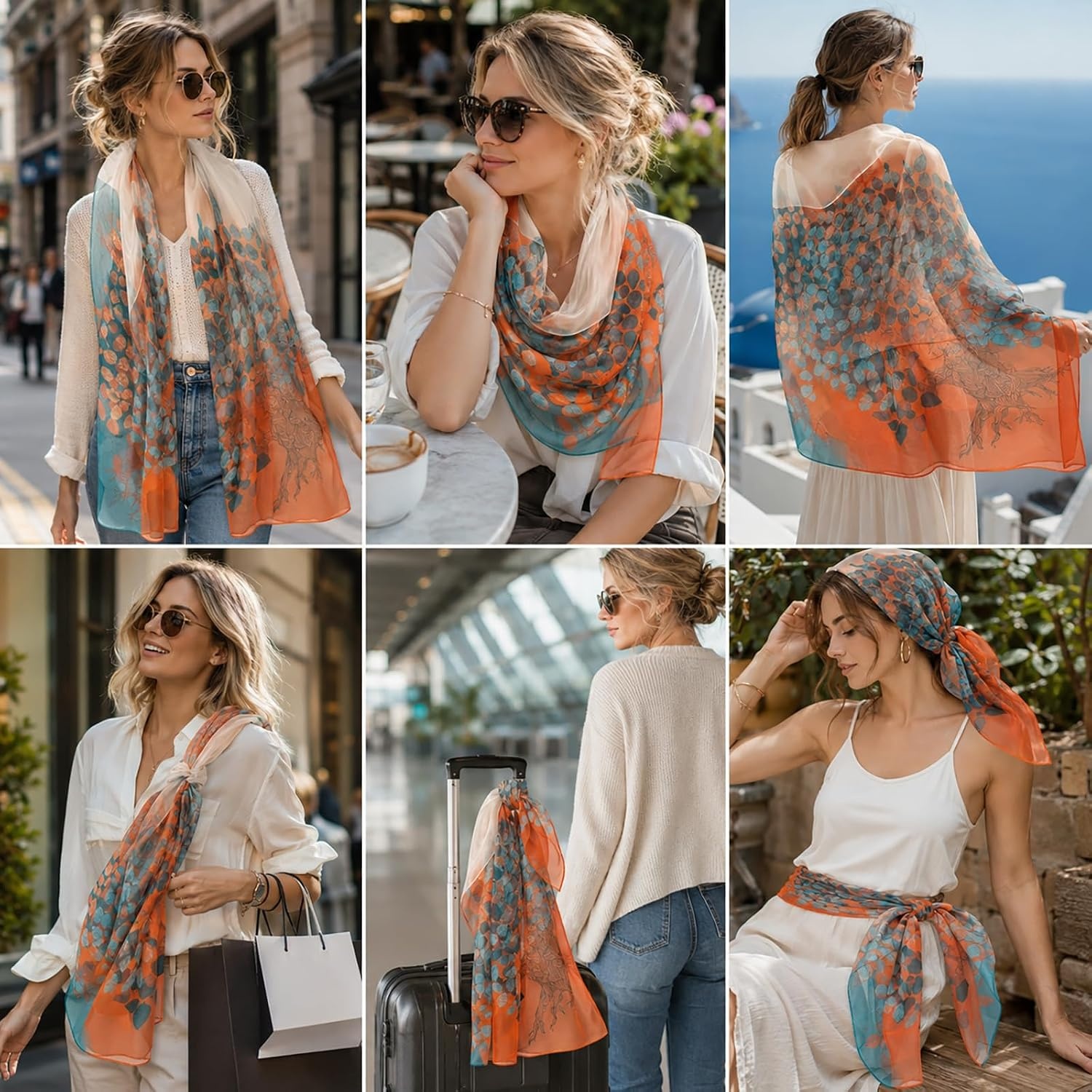 image:imageFAIRYGATE Schal Damen Halstcher Tuch Kopftuch Halstuch Schals Tcher Stola Weiches und Bequemes Georgette Material Vielseitig und Multifunktional B72Db7228
