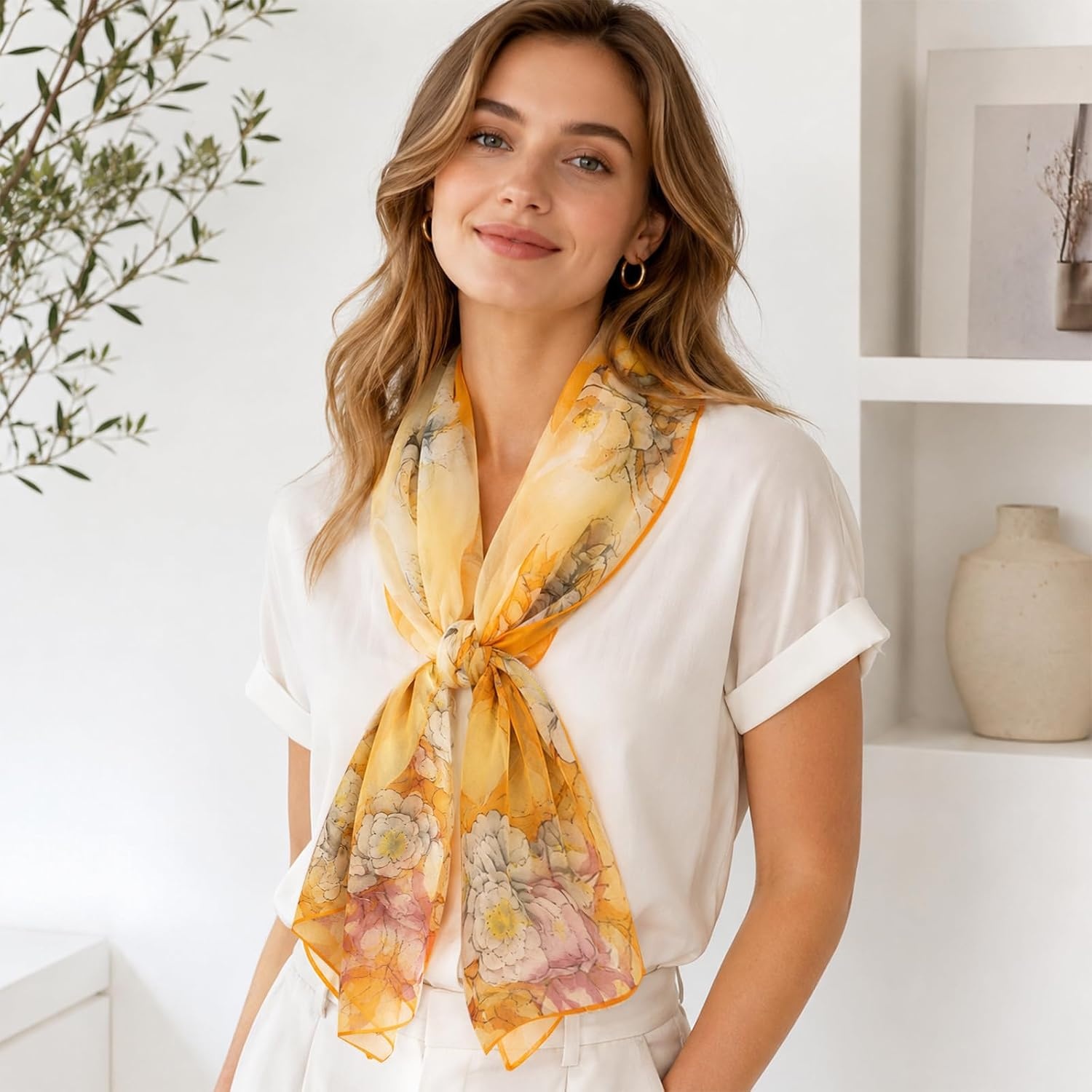 image:imageFAIRYGATE Schal Damen Halstcher Tuch Kopftuch Halstuch Schals Tcher Stola Weiches und Bequemes Georgette Material Vielseitig und Multifunktional B72FDKRC3725