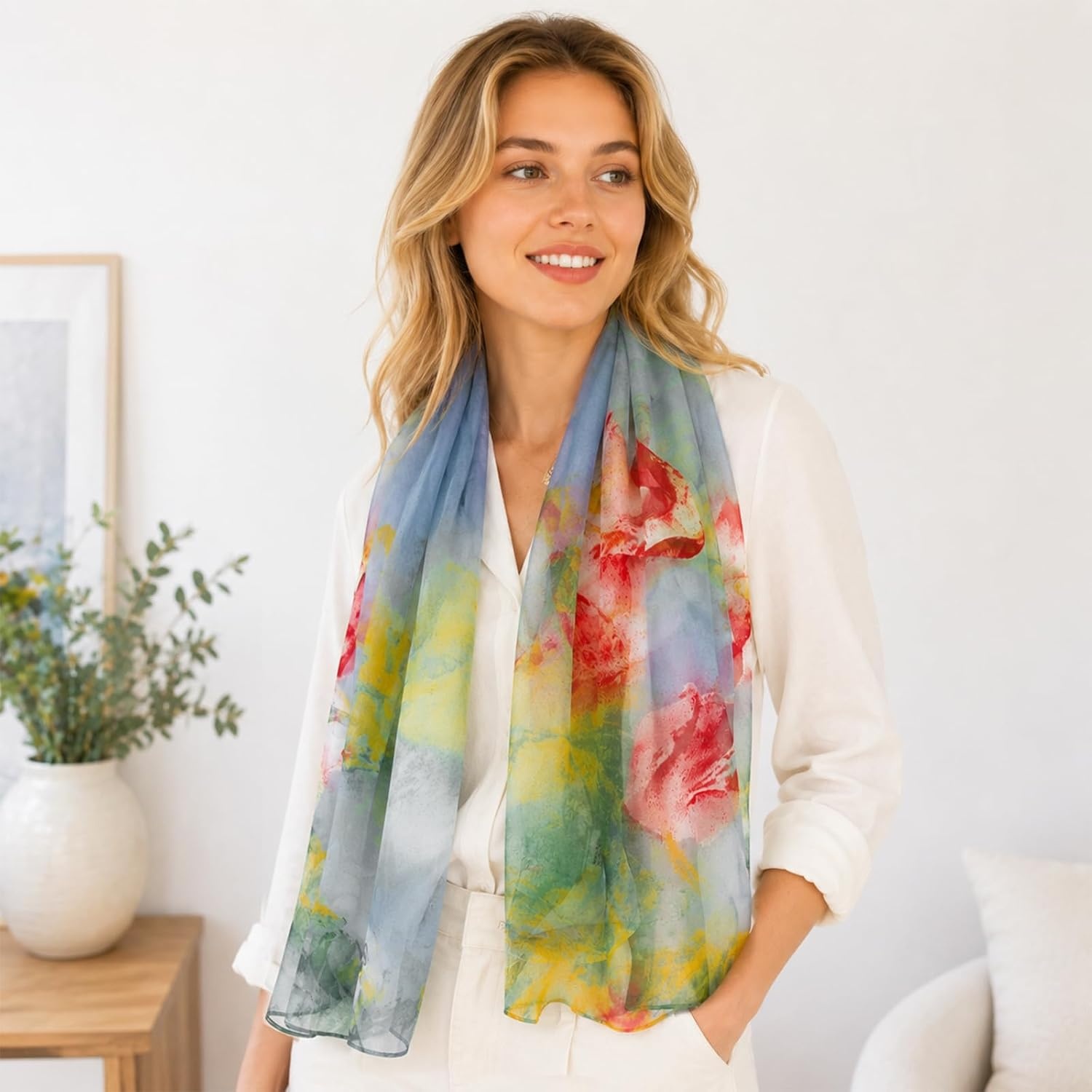 image:imageFAIRYGATE Schal Damen Halstcher Tuch Kopftuch Halstuch Schals Tcher Stola Weiches und Bequemes Georgette Material Vielseitig und Multifunktional B72FDKRC3729
