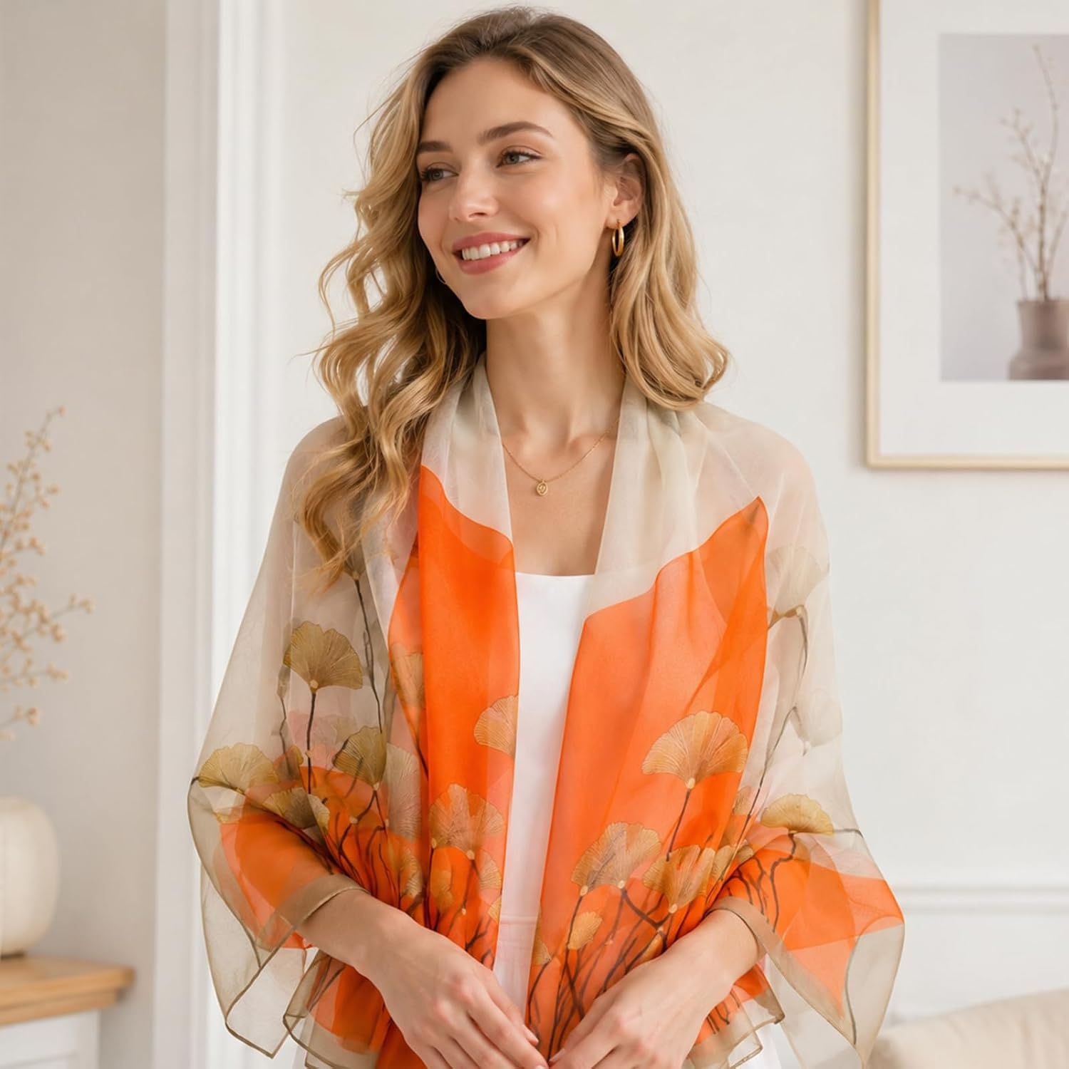image:imageFAIRYGATE Schal Damen Halstcher Tuch Kopftuch Halstuch Schals Tcher Stola Weiches und Bequemes Georgette Material Vielseitig und Multifunktional B72FDKRC3726