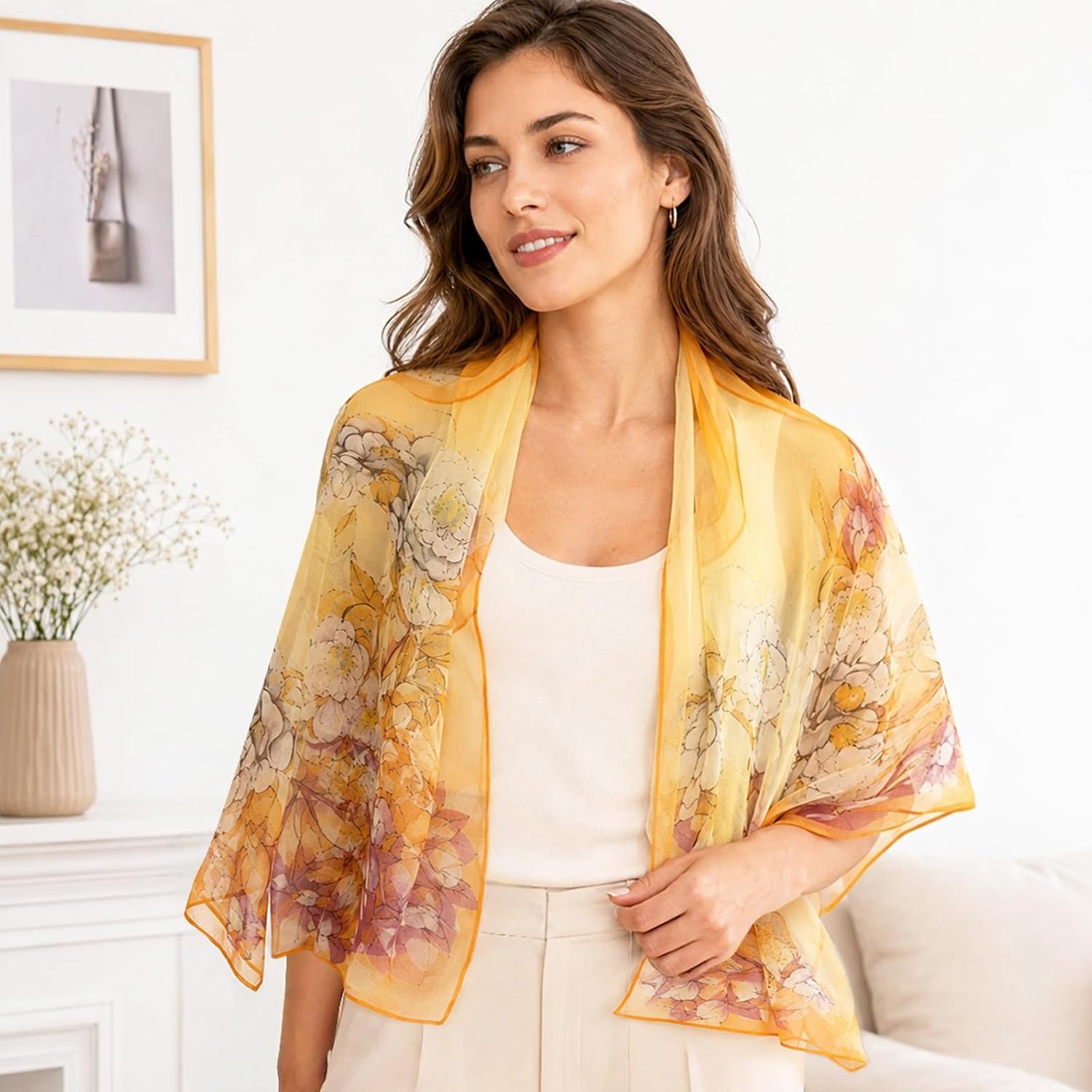 image:imageFAIRYGATE Schal Damen Halstcher Tuch Kopftuch Halstuch Schals Tcher Stola Weiches und Bequemes Georgette Material Vielseitig und Multifunktional B72FDKRC3725