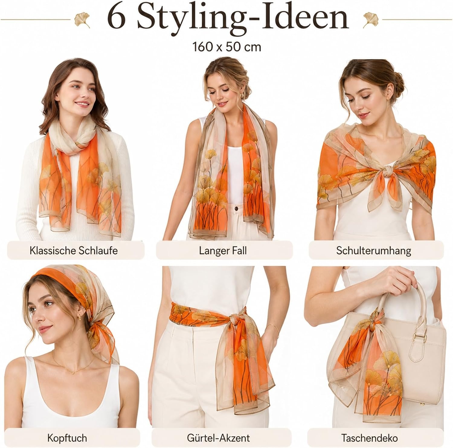 image:imageFAIRYGATE Schal Damen Halstcher Tuch Kopftuch Halstuch Schals Tcher Stola Weiches und Bequemes Georgette Material Vielseitig und Multifunktional B72FDKRC3726