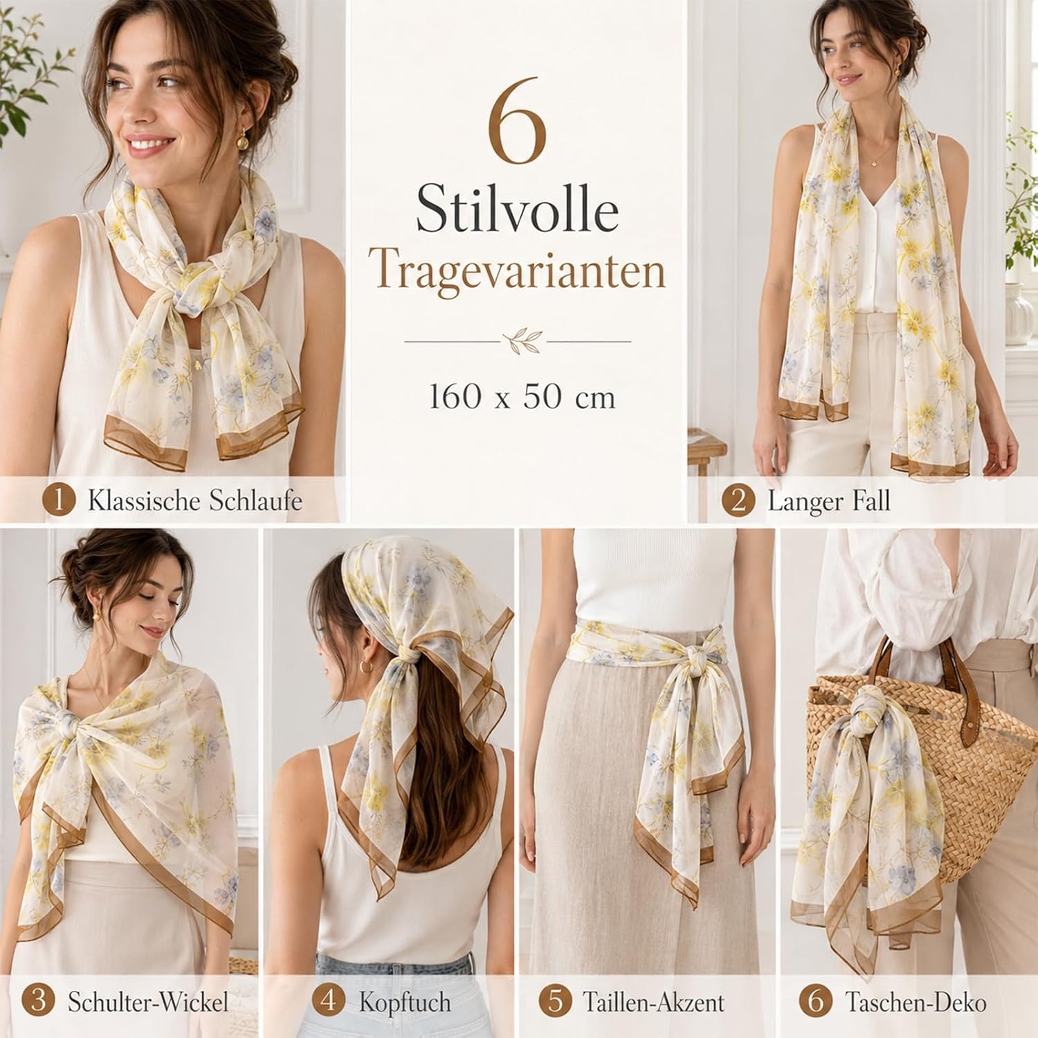 image:imageFAIRYGATE Schal Damen Halstcher Tuch Kopftuch Halstuch Schals Tcher Stola Weiches und Bequemes Georgette Material Vielseitig und Multifunktional B72FDKRA4239