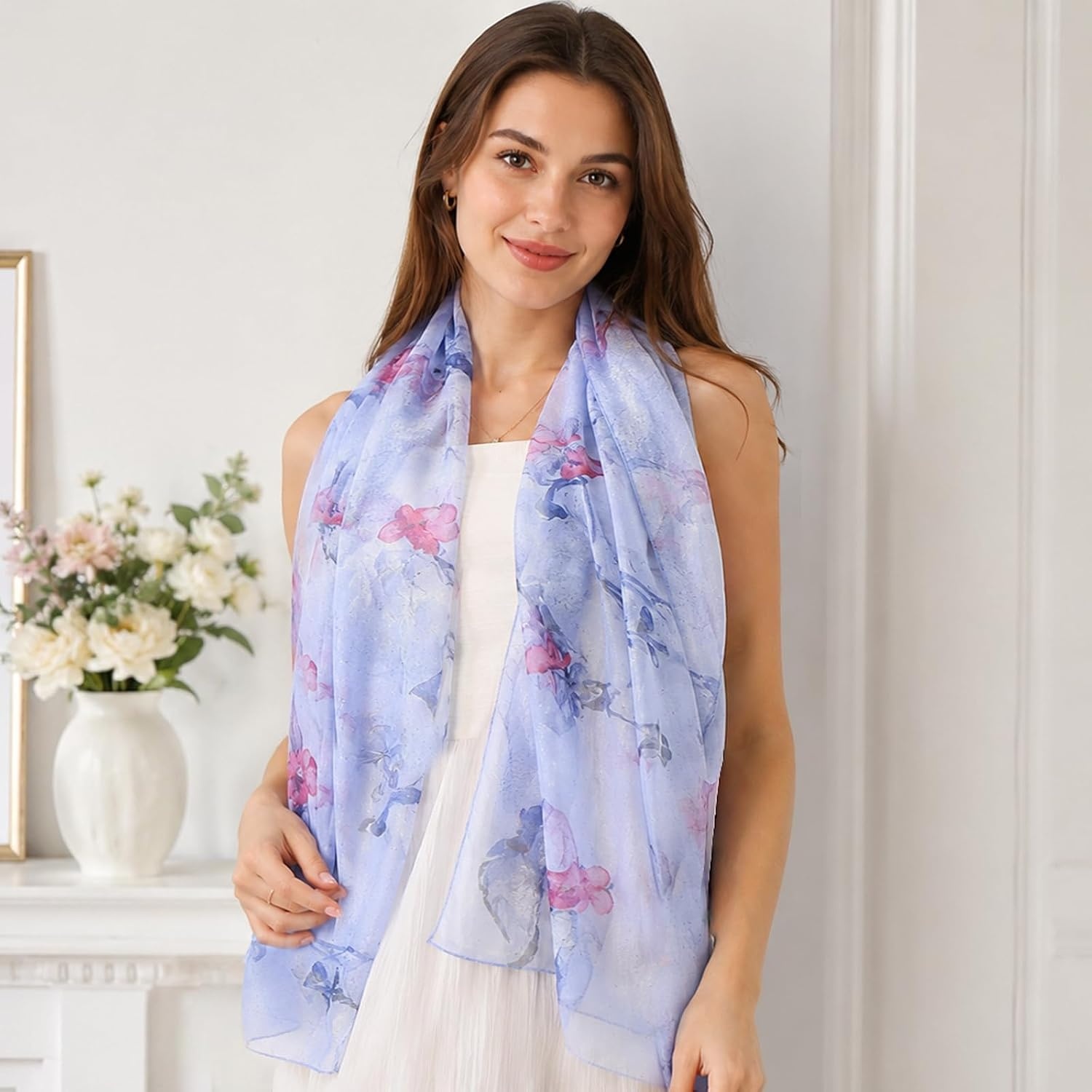 image:imageFAIRYGATE Schal Damen Halstcher Tuch Kopftuch Halstuch Schals Tcher Stola Weiches und Bequemes Georgette Material Vielseitig und Multifunktional B72FDKRA4238