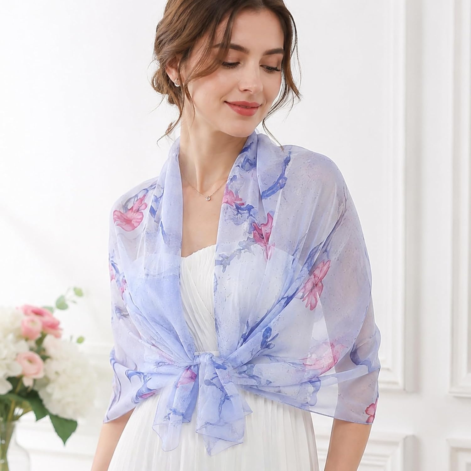 image:imageFAIRYGATE Schal Damen Halstcher Tuch Kopftuch Halstuch Schals Tcher Stola Weiches und Bequemes Georgette Material Vielseitig und Multifunktional B72FDKRA4238