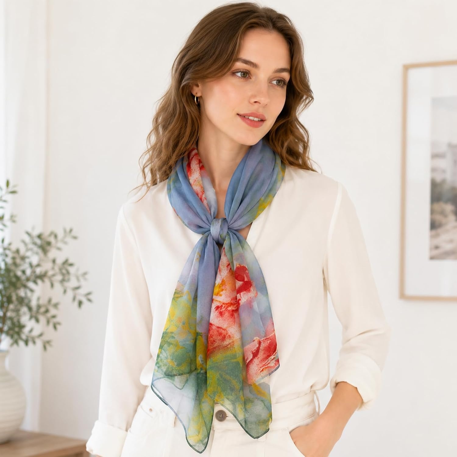 image:imageFAIRYGATE Schal Damen Halstcher Tuch Kopftuch Halstuch Schals Tcher Stola Weiches und Bequemes Georgette Material Vielseitig und Multifunktional B72FDKRC3729
