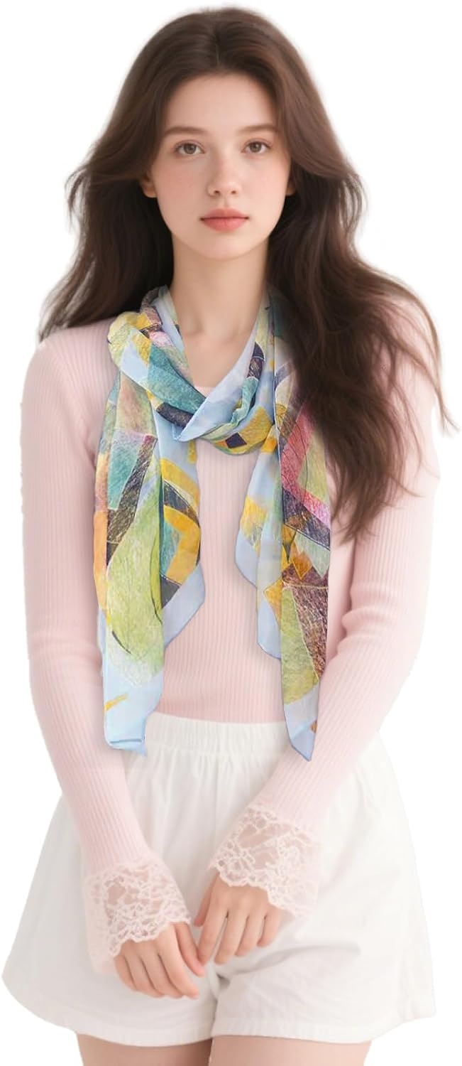 image:imageFAIRYGATE Schal Damen Halstcher Tuch Kopftuch Halstuch Schals Tcher Stola Weiches und Bequemes Georgette Material Vielseitig und Multifunktional B72Fdkra4721