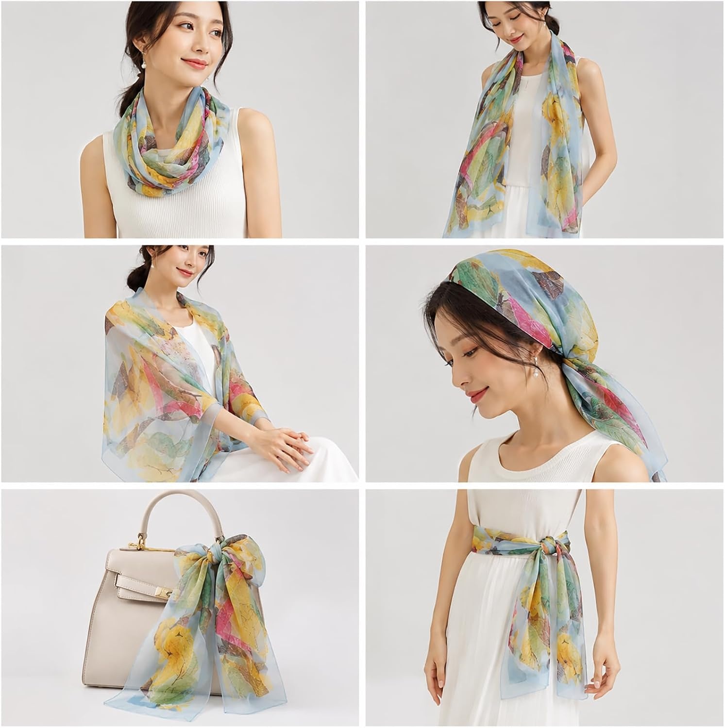 image:imageFAIRYGATE Schal Damen Halstcher Tuch Kopftuch Halstuch Schals Tcher Stola Weiches und Bequemes Georgette Material Vielseitig und Multifunktional B72Fdkra4721