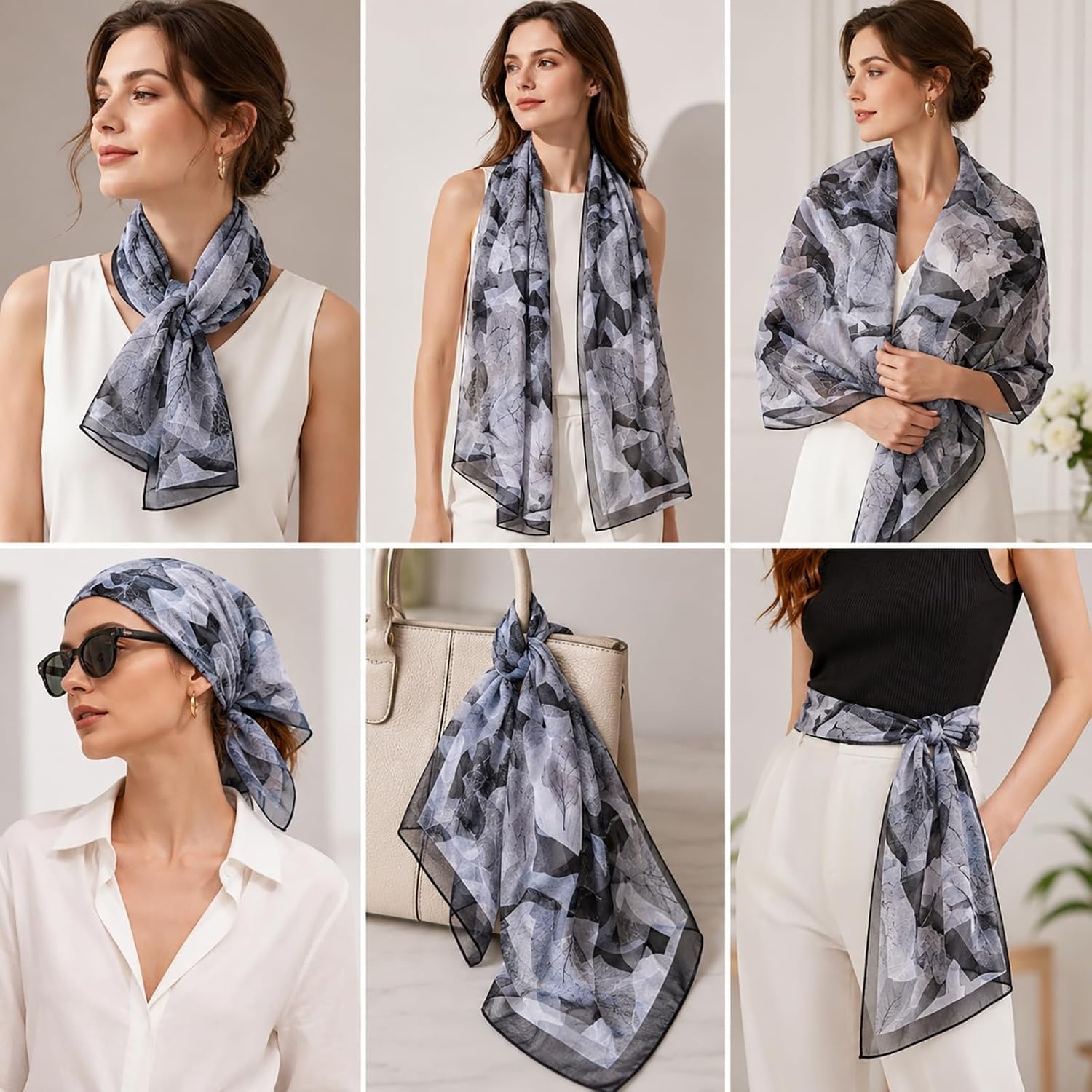 image:imageFAIRYGATE Schal Damen Halstcher Tuch Kopftuch Halstuch Schals Tcher Stola Weiches und Bequemes Georgette Material Vielseitig und Multifunktional B72Fdkra4718