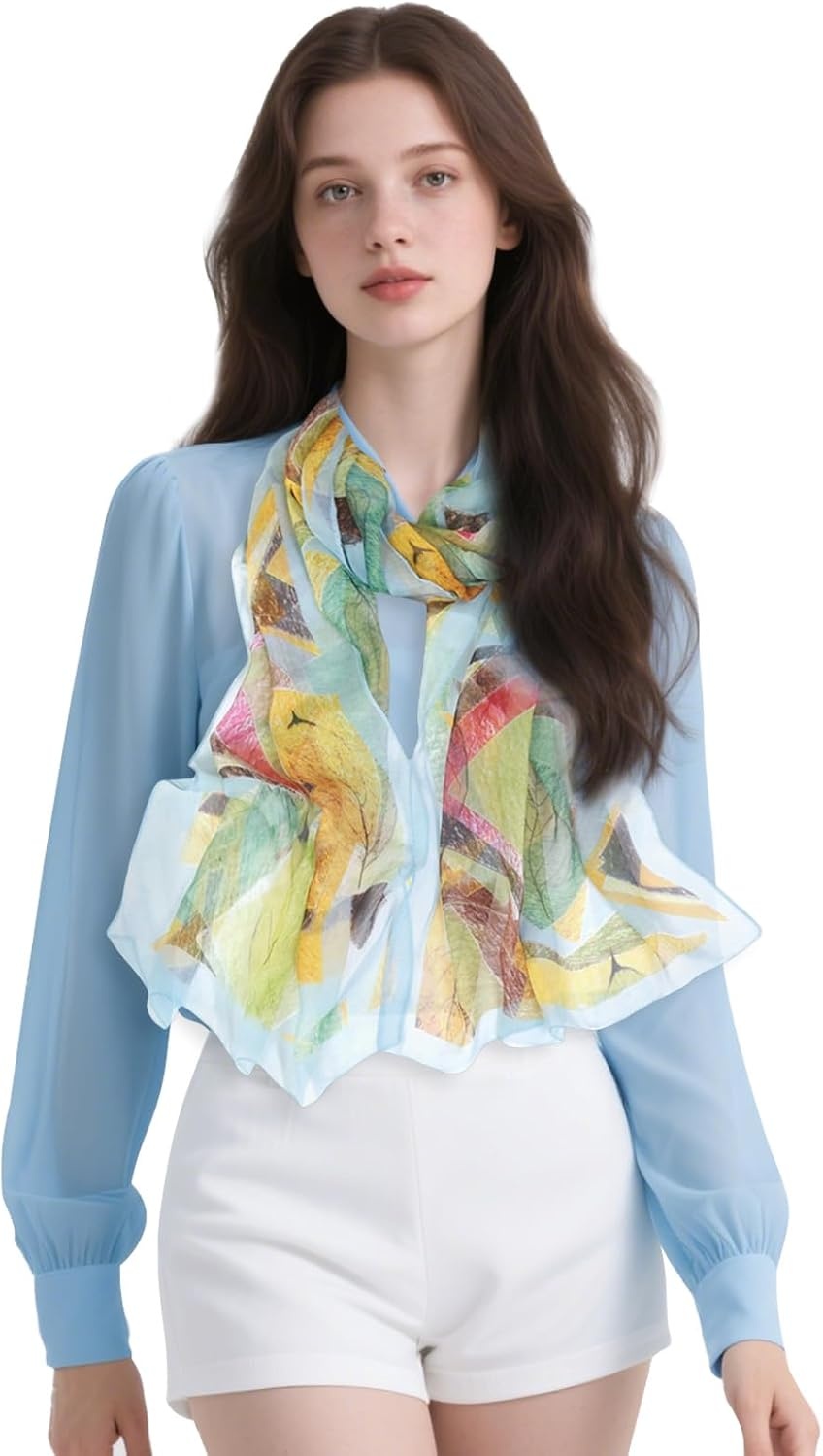 image:imageFAIRYGATE Schal Damen Halstcher Tuch Kopftuch Halstuch Schals Tcher Stola Weiches und Bequemes Georgette Material Vielseitig und Multifunktional B72Fdkra4721
