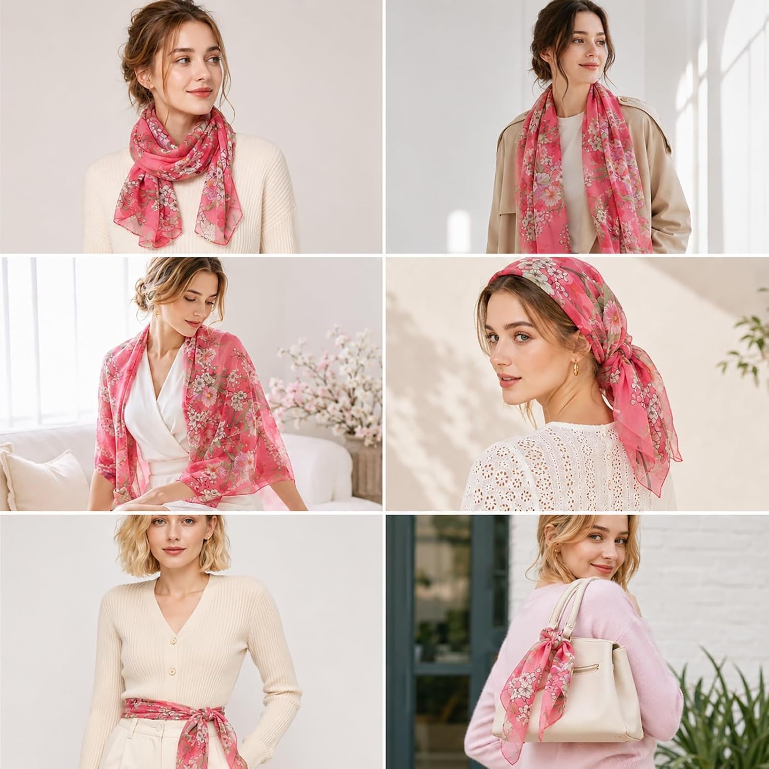 image:imageFAIRYGATE Schal Damen Halstcher Tuch Kopftuch Halstuch Schals Tcher Stola Weiches und Bequemes Georgette Material Vielseitig und Multifunktional B72Fdkra4714
