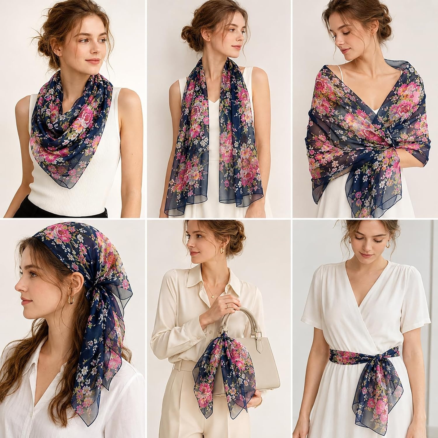 image:imageFAIRYGATE Schal Damen Halstcher Tuch Kopftuch Halstuch Schals Tcher Stola Weiches und Bequemes Georgette Material Vielseitig und Multifunktional B72Fdkra4713