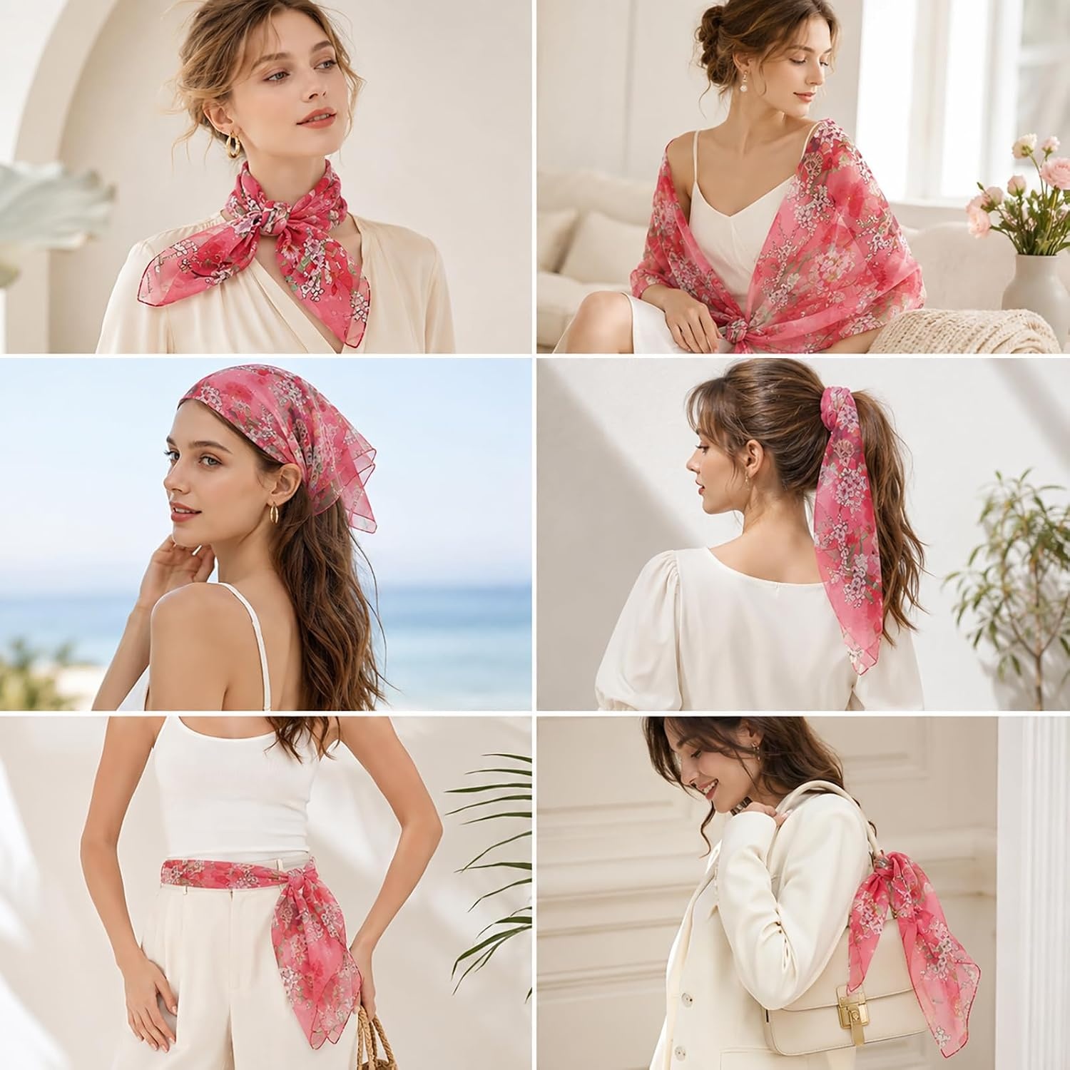 image:imageFAIRYGATE Schal Damen Halstcher Tuch Kopftuch Halstuch Schals Tcher Stola Weiches und Bequemes Georgette Material Vielseitig und Multifunktional B72Fdkra4714