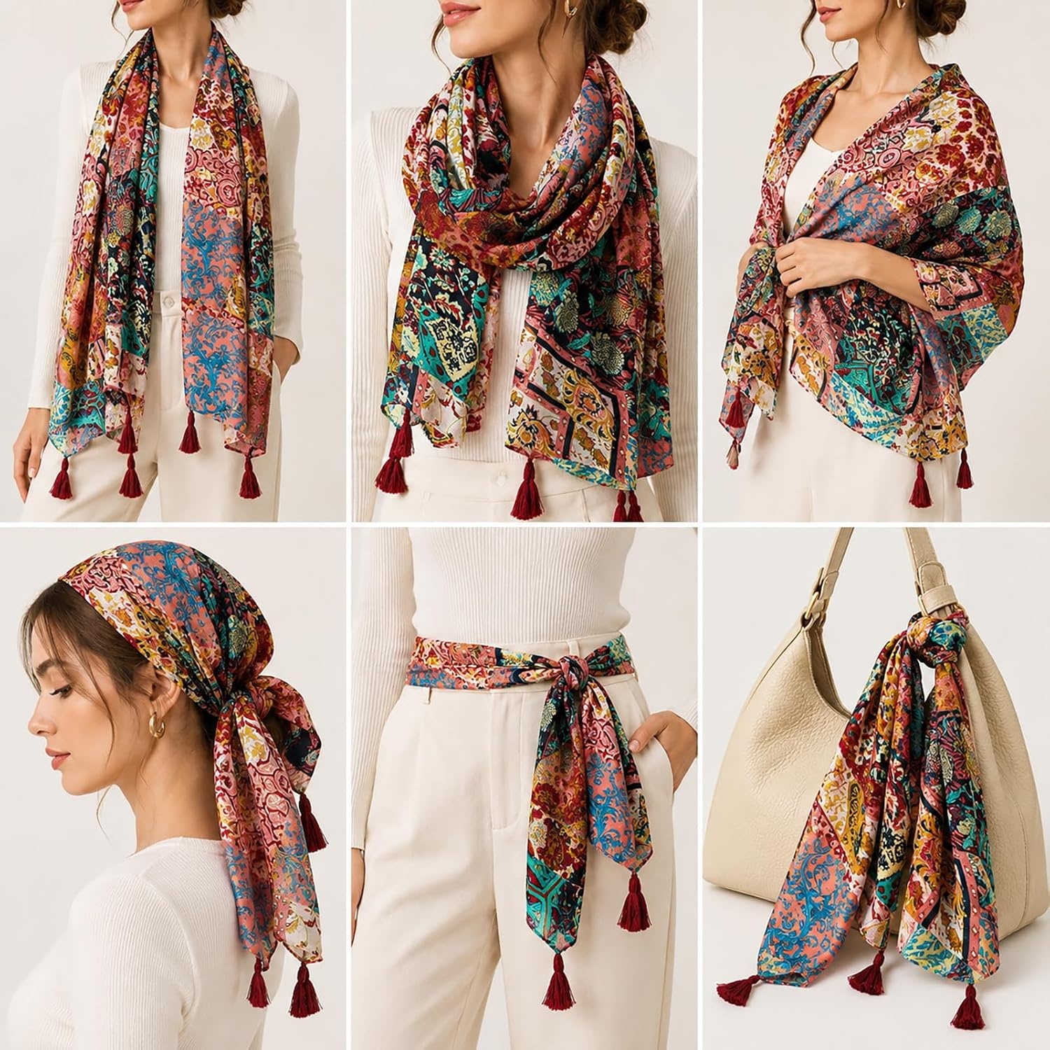 image:imageFAIRYGATE Schal Damen Mode Oversize Deckenschal mit Fransen XXL Schals amp Tcher fr FrauenFDYT9026