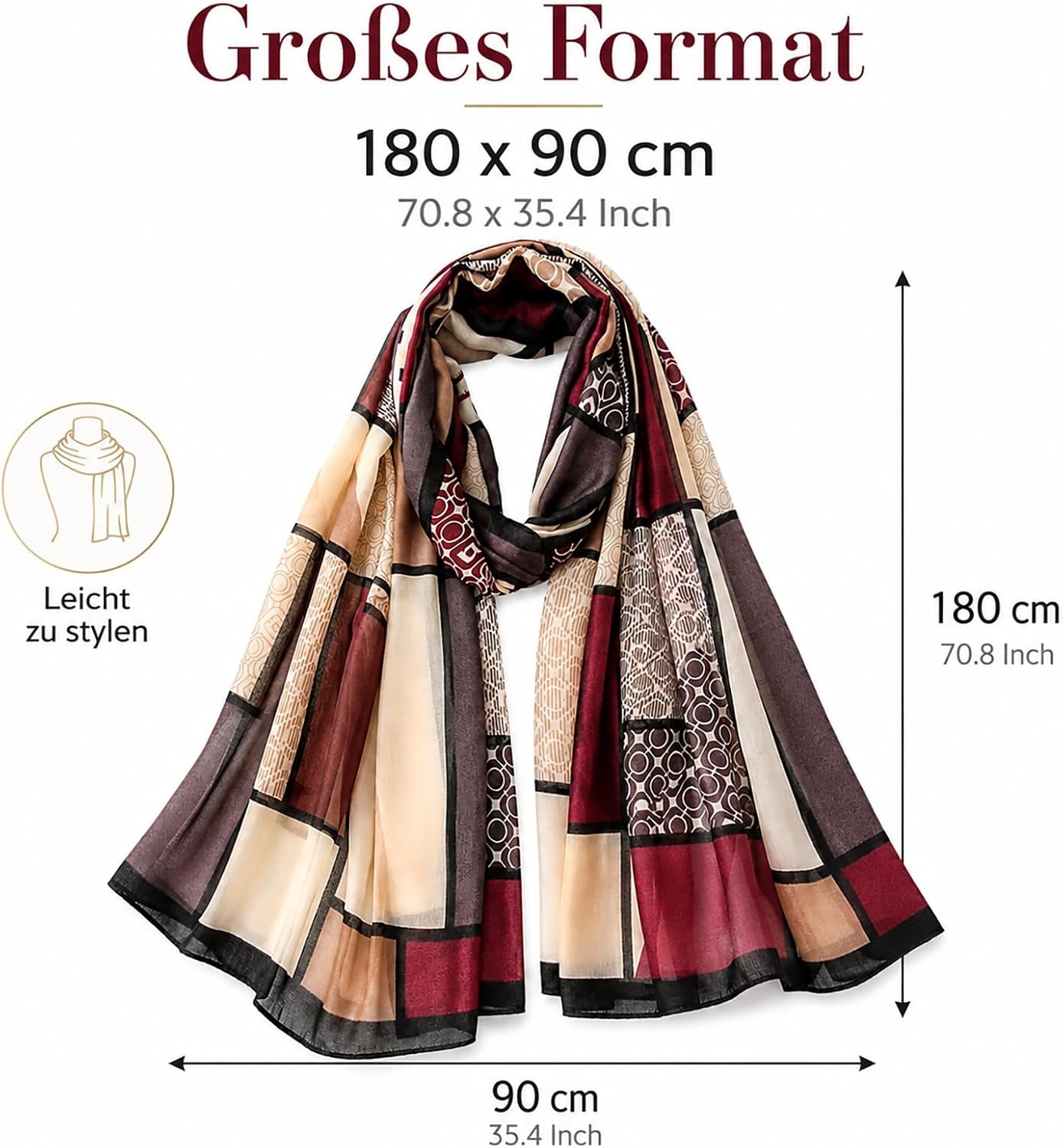 image:imageFAIRYGATE Schal Damen Mode Oversize Deckenschal mit Fransen XXL Schals amp Tcher fr FrauenFdyt80012