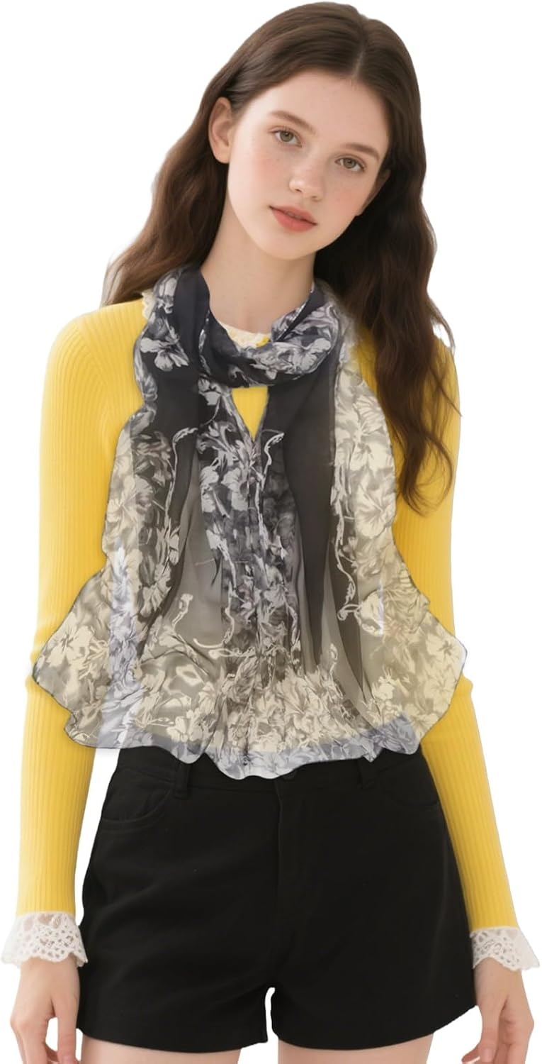 image:imageFAIRYGATE Schals amp Tcher fr Damen Modischer Damen Schal Stola Halstuch Tuch aus Chiffon fr Frhling Sommer Ganzjhrig51018