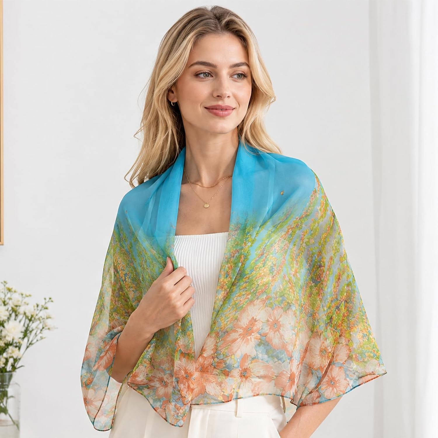 image:imageFAIRYGATE Schals amp Tcher fr Damen Modischer Damen Schal Stola Halstuch Tuch aus Chiffon fr Frhling Sommer GanzjhrigFDKRA5231