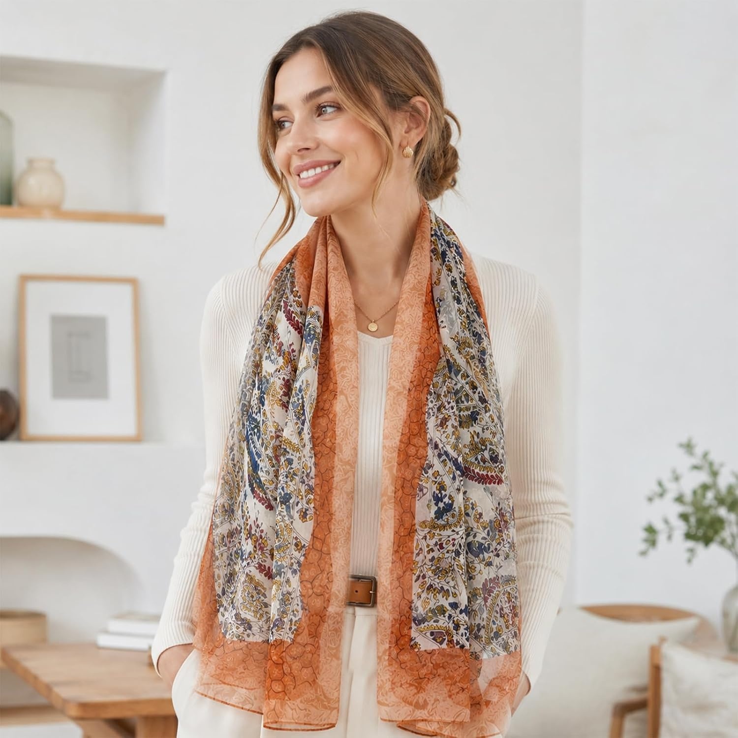 image:imageFAIRYGATE Schals amp Tcher fr Damen Modischer Damen Schal Stola Halstuch Tuch aus Chiffon fr Frhling Sommer GanzjhrigFDKRA5234