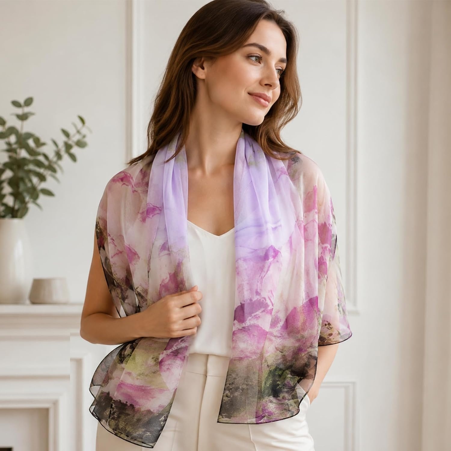 image:imageFAIRYGATE Schals amp Tcher fr Damen Modischer Damen Schal Stola Halstuch Tuch aus Chiffon fr Frhling Sommer GanzjhrigFDKRA5237