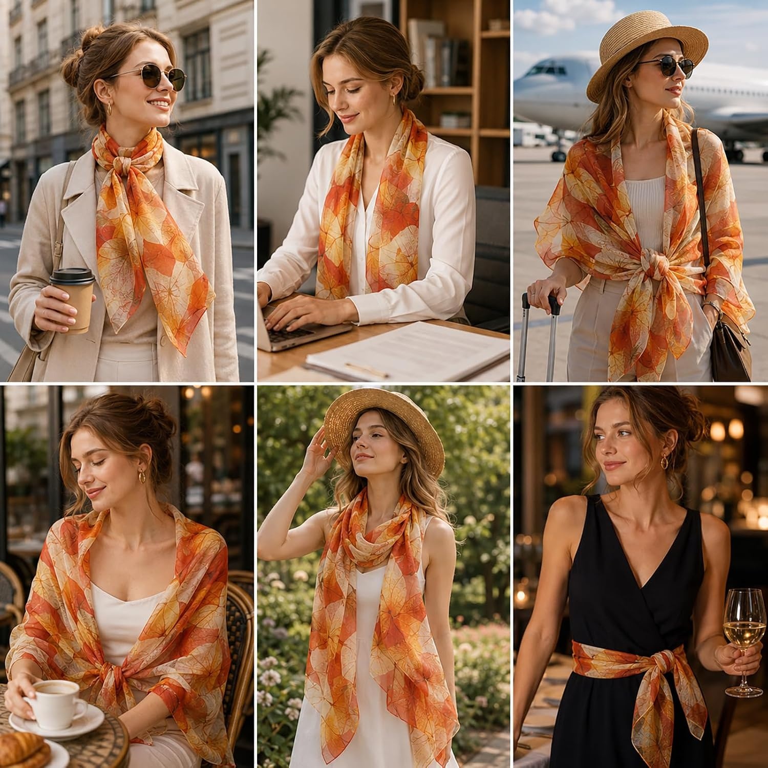 image:imageFAIRYGATE Schals amp Tcher fr Damen Seidenschals Damen Leicht Seidentuch Chiffon Silk Schal Halstuch Tuch Geschenk Frauen 20A41DA4114