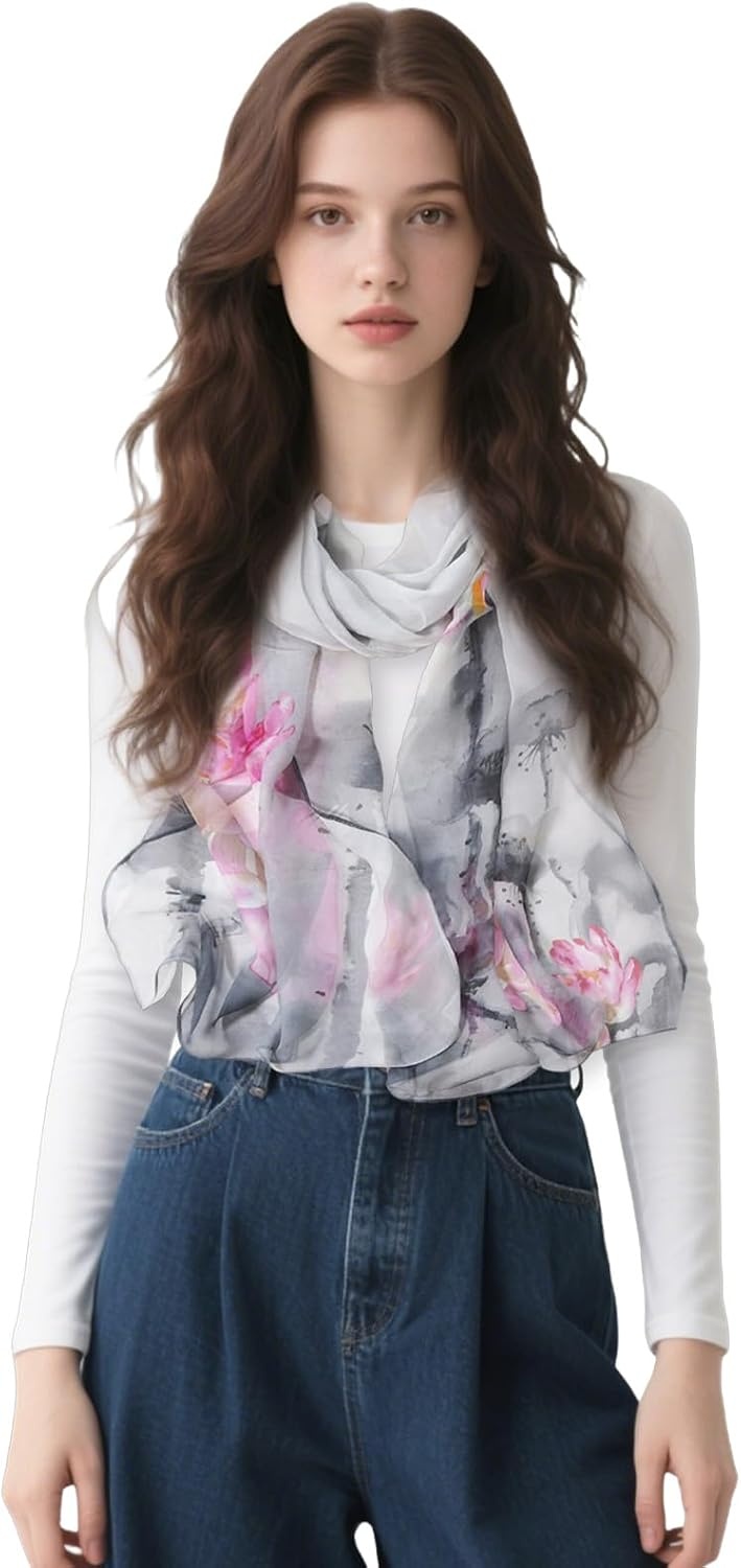 image:imageFAIRYGATE Schals amp Tcher fr Damen Seidenschals Damen Leicht Seidentuch Chiffon Silk Schal Halstuch Tuch Geschenk Frauen 20A41DA4118