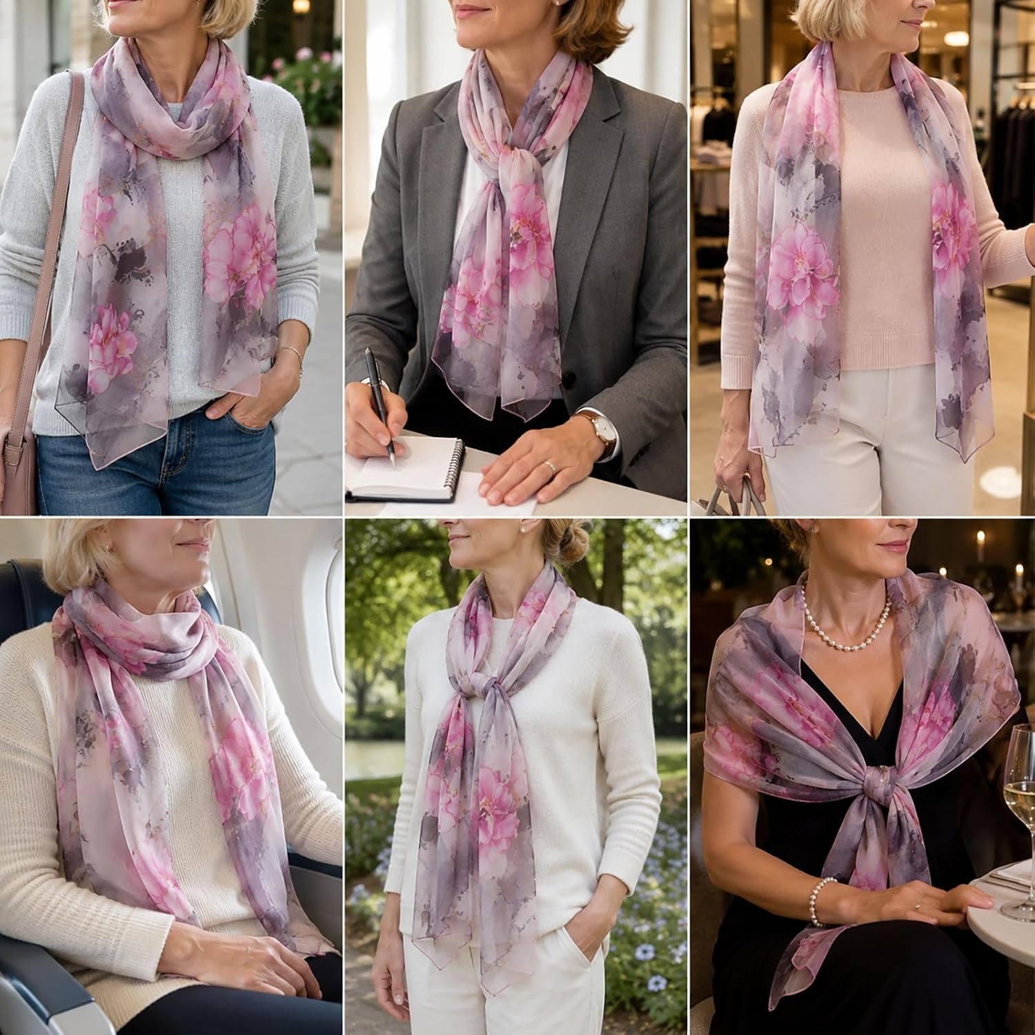 image:imageFAIRYGATE Schals amp Tcher fr Damen Seidenschals Damen Leicht Seidentuch Chiffon Silk Schal Halstuch Tuch Geschenk Frauen 20A41DA4119