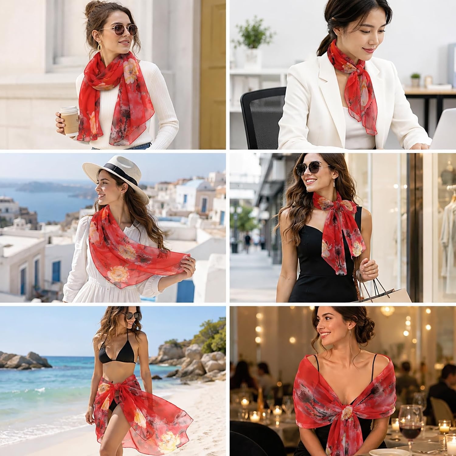 image:imageFAIRYGATE Schals amp Tcher fr Damen Seidenschals Damen Leicht Seidentuch Chiffon Silk Schal Halstuch Tuch Geschenk Frauen 20A41DA4120