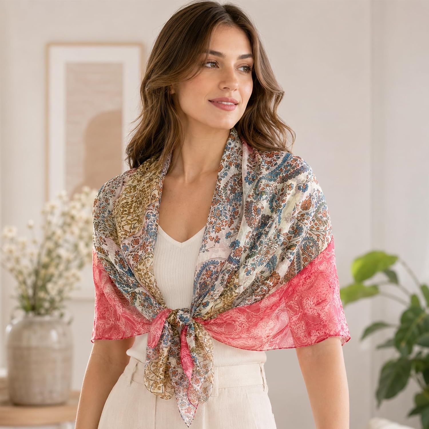 image:imageFAIRYGATE Schals amp Tcher fr Damen Seidenschals Damen Leicht Seidentuch Chiffon Silk Schal Halstuch Tuch Geschenk Frauen 20A41FDKRA5130