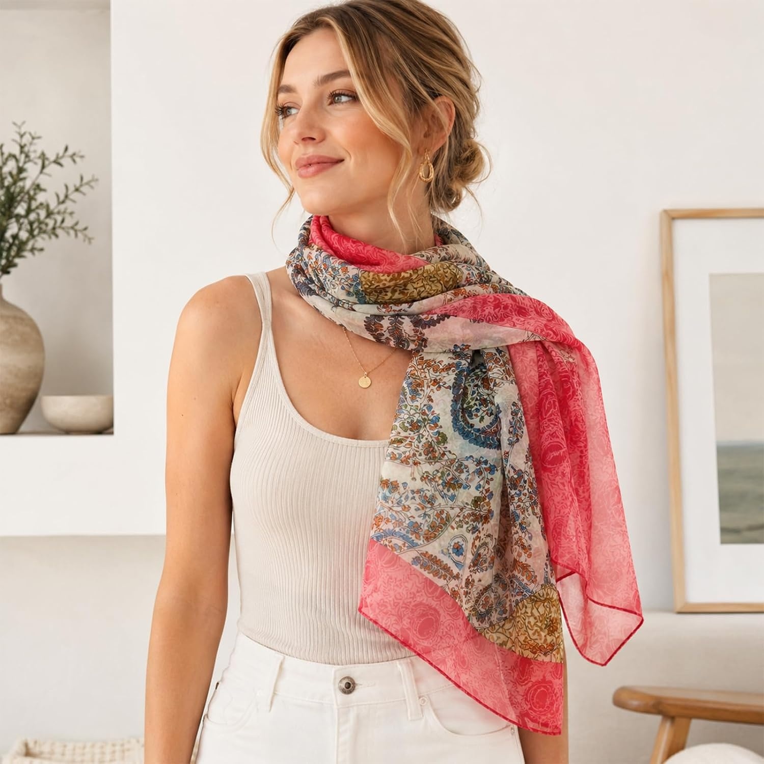 image:imageFAIRYGATE Schals amp Tcher fr Damen Seidenschals Damen Leicht Seidentuch Chiffon Silk Schal Halstuch Tuch Geschenk Frauen 20A41FDKRA5130