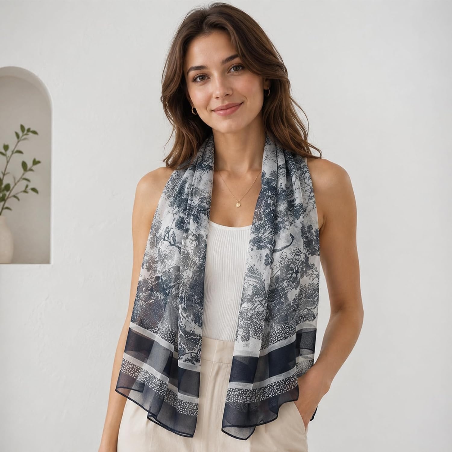image:imageFAIRYGATE Schals amp Tcher fr Damen Seidenschals Damen Leicht Seidentuch Chiffon Silk Schal Halstuch Tuch Geschenk Frauen 20A41FDKRA5131