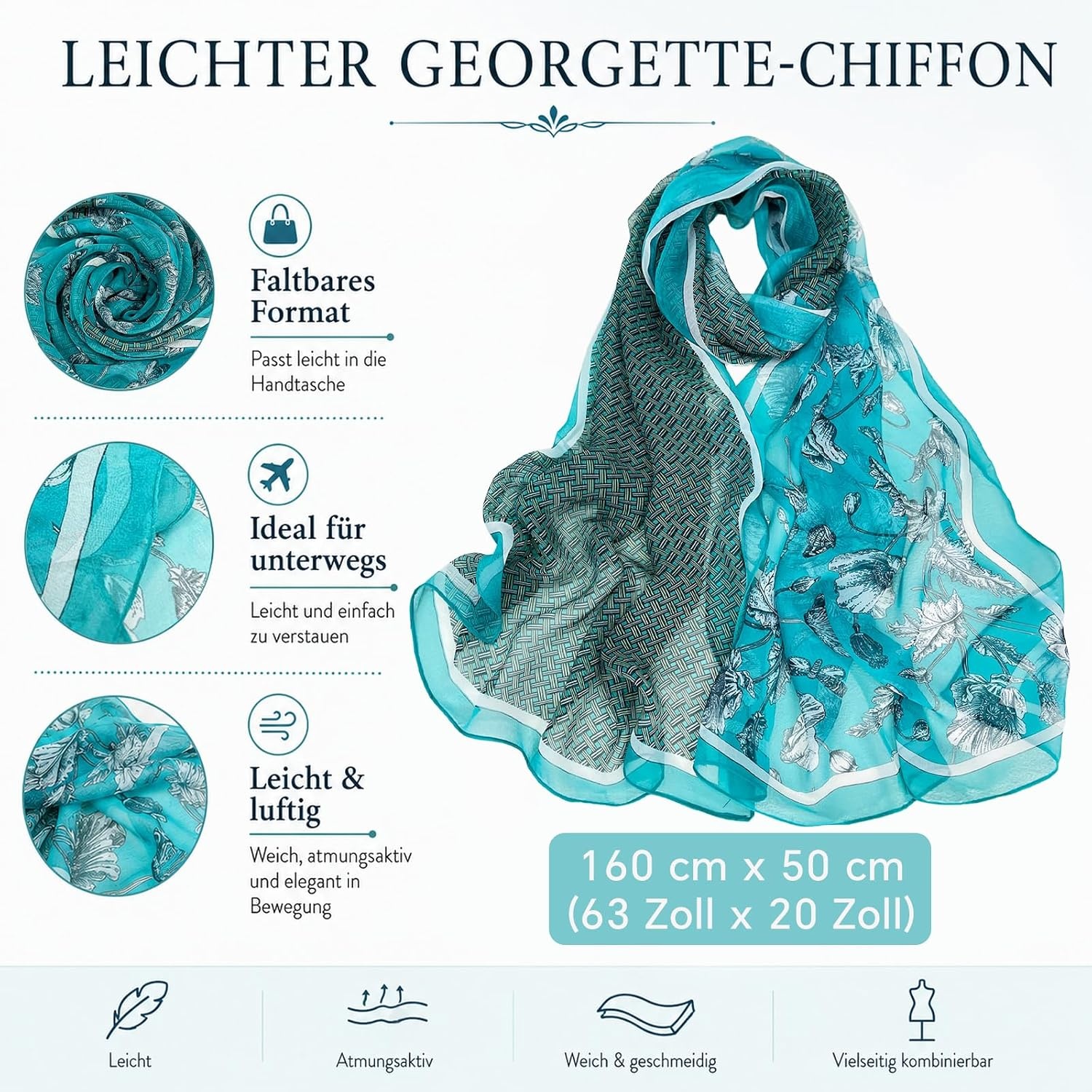 image:imageFAIRYGATE Schals amp Tcher fr Damen Seidenschals Damen Leicht Seidentuch Chiffon Silk Schal Halstuch Tuch Geschenk Frauen 20A41FDKRA5132