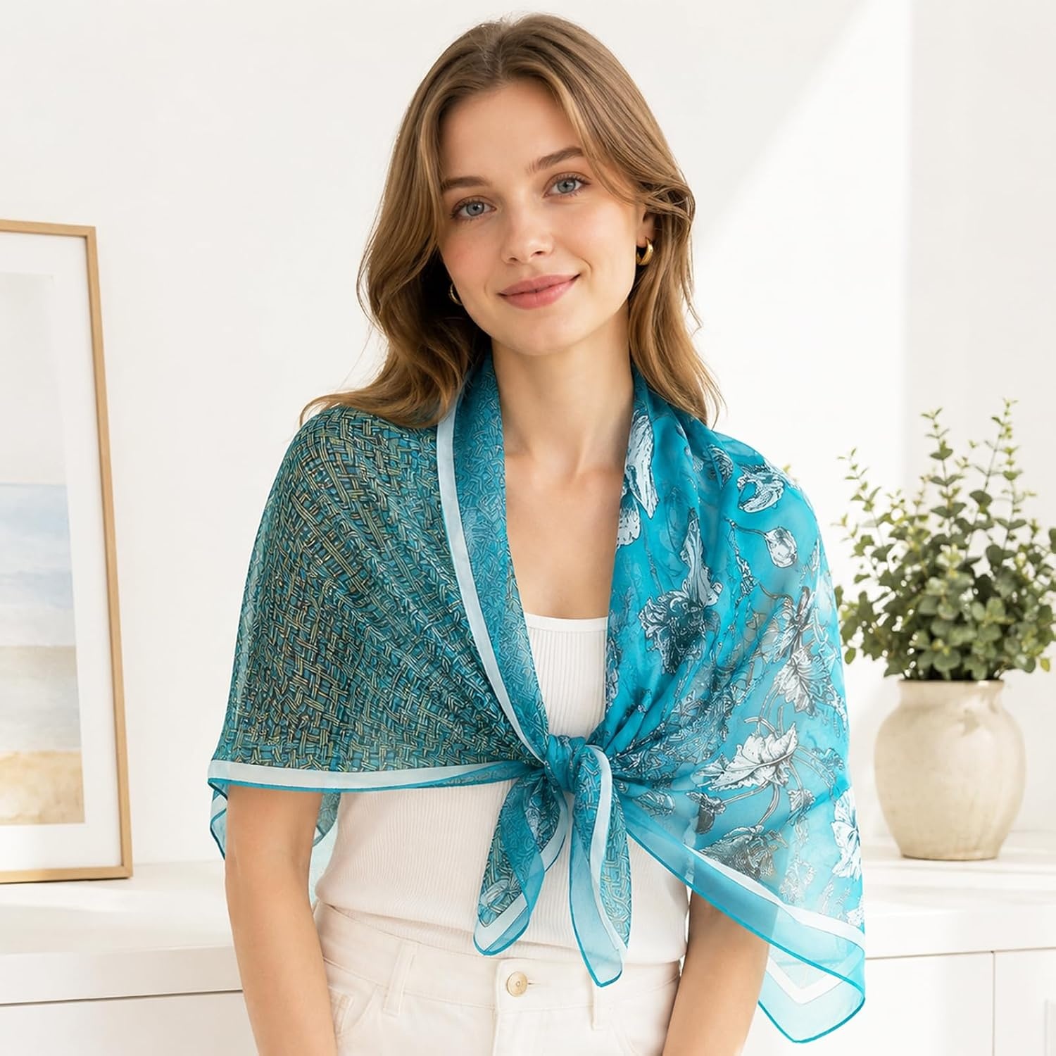 image:imageFAIRYGATE Schals amp Tcher fr Damen Seidenschals Damen Leicht Seidentuch Chiffon Silk Schal Halstuch Tuch Geschenk Frauen 20A41FDKRA5132