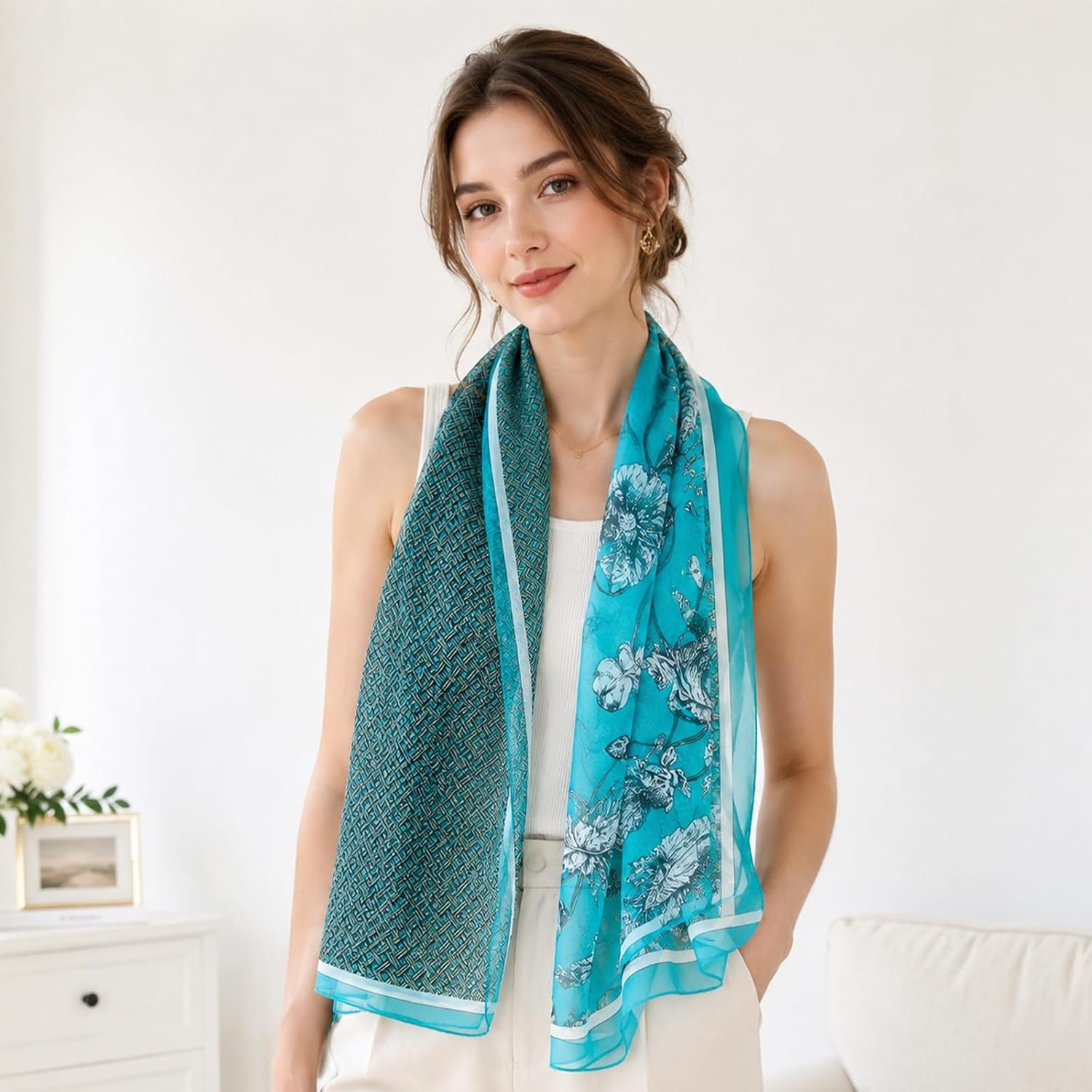 image:imageFAIRYGATE Schals amp Tcher fr Damen Seidenschals Damen Leicht Seidentuch Chiffon Silk Schal Halstuch Tuch Geschenk Frauen 20A41FDKRA5132